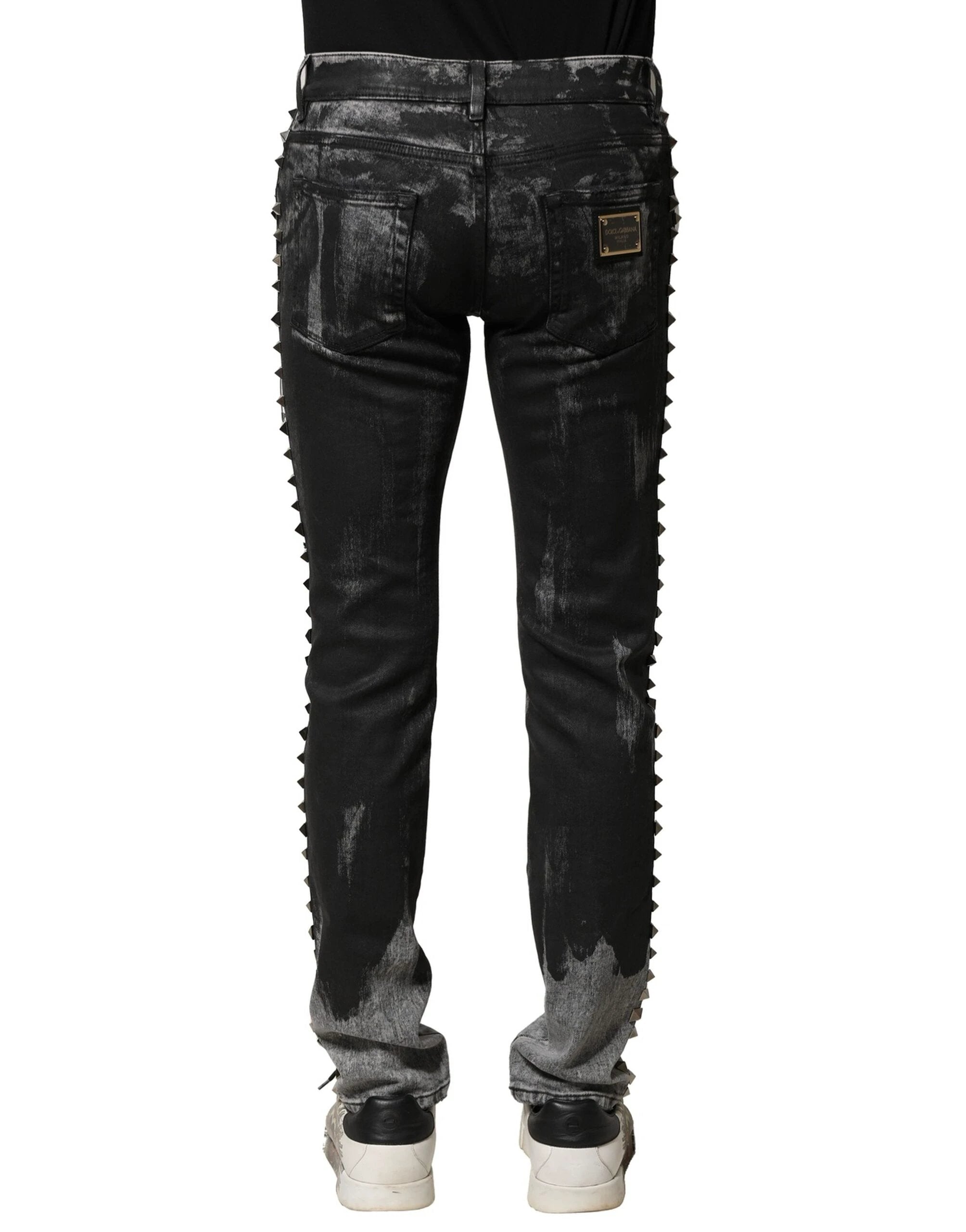 Dolce & Gabbana Black Washed Embellished Skinny Denim Jeans by Dolce & Gabbana