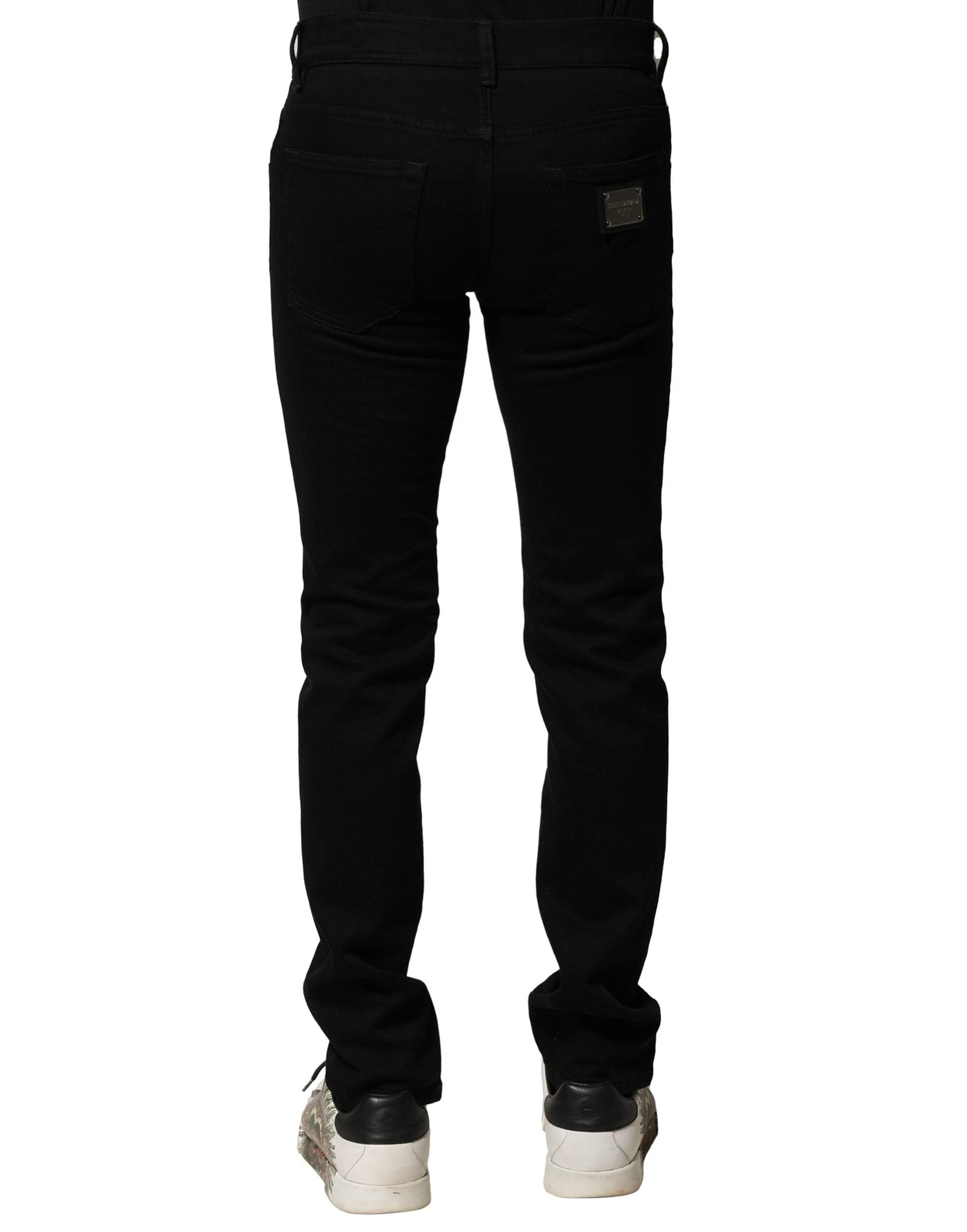 Dolce & Gabbana Black Cotton Stretch Skinny Men Denim Jeans by Dolce & Gabbana