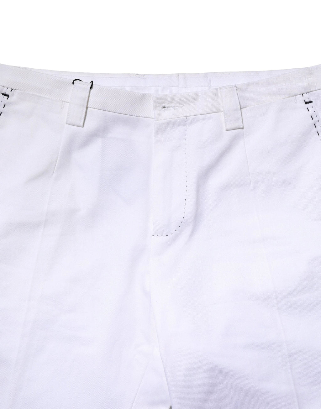 Dolce & Gabbana White Cotton Straight Logo Men Pants by Dolce & Gabbana