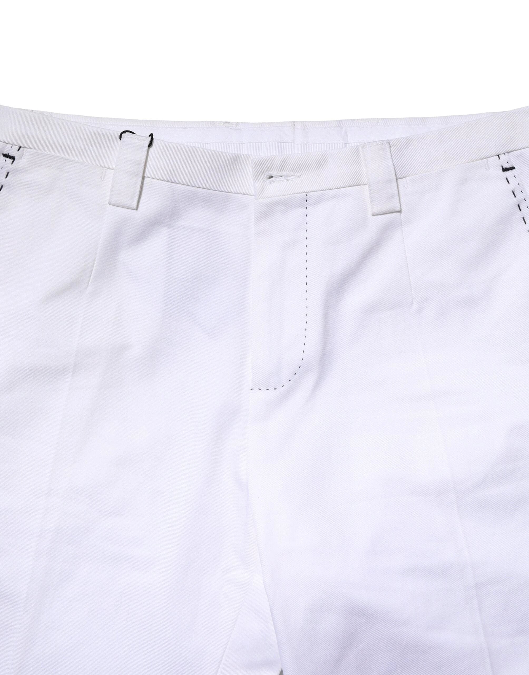 Dolce & Gabbana White Cotton Straight Logo Men Pants by Dolce & Gabbana