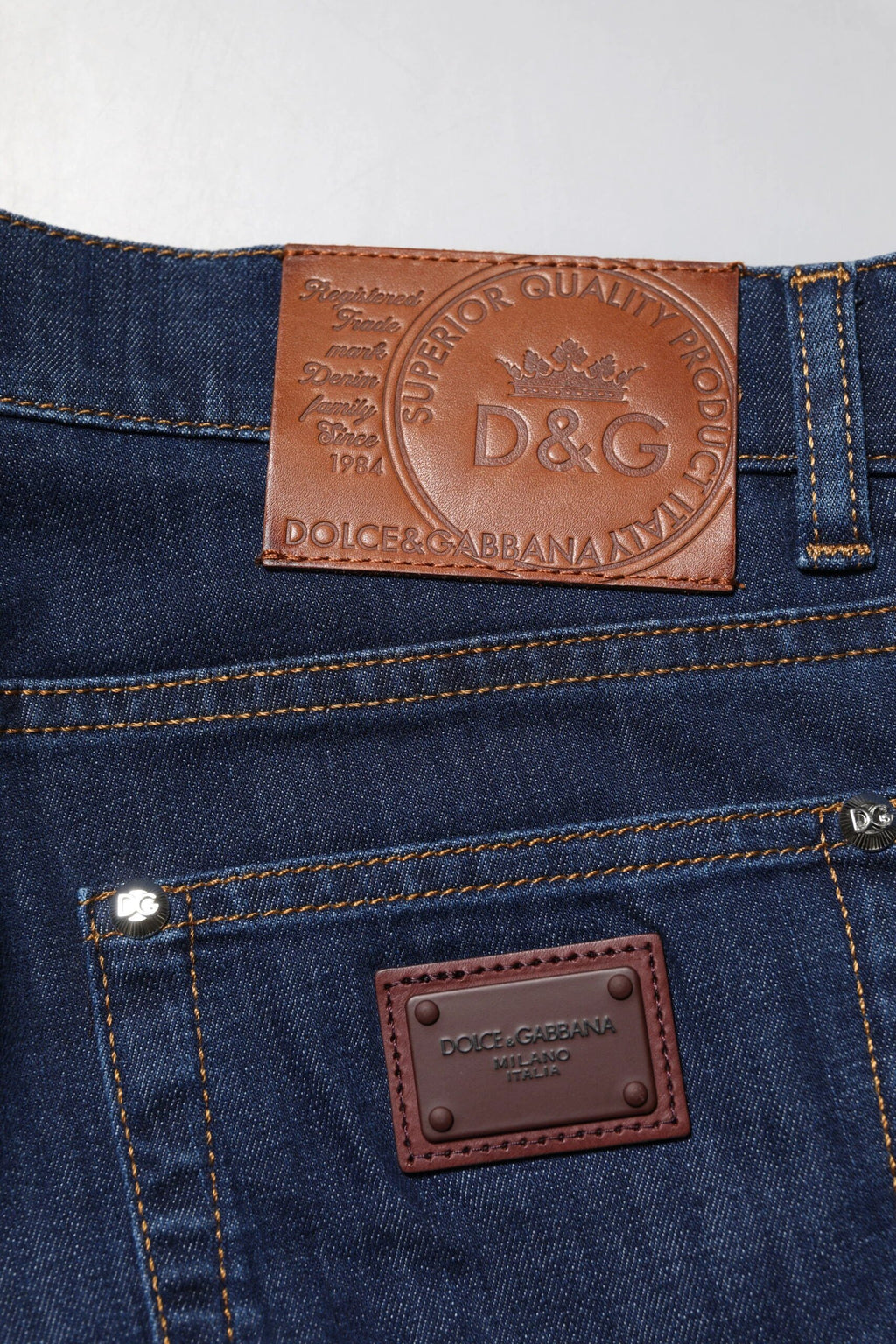 Dolce & Gabbana Blue Cotton Stretch Skinny Men Denim Jeans by Dolce & Gabbana