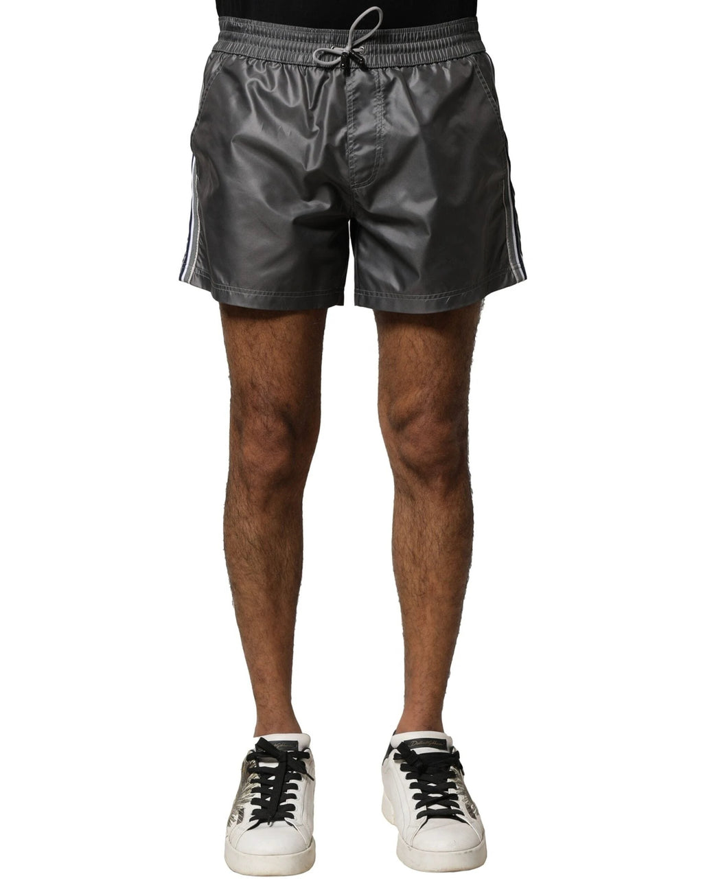 Dolce & Gabbana Gray Polyester Mid Waist Casual Bermuda Shorts by Dolce & Gabbana