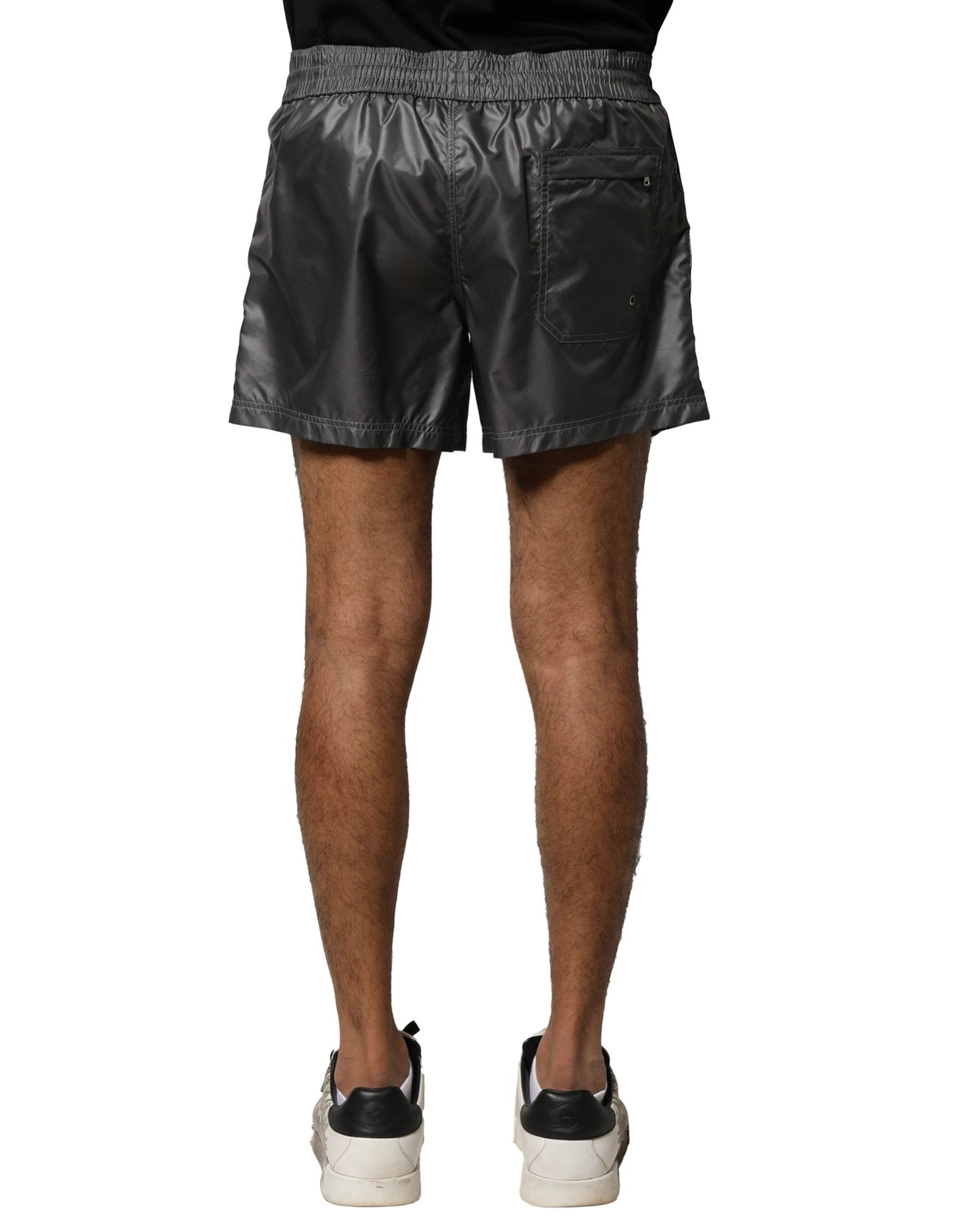 Dolce & Gabbana Gray Polyester Mid Waist Casual Bermuda Shorts by Dolce & Gabbana