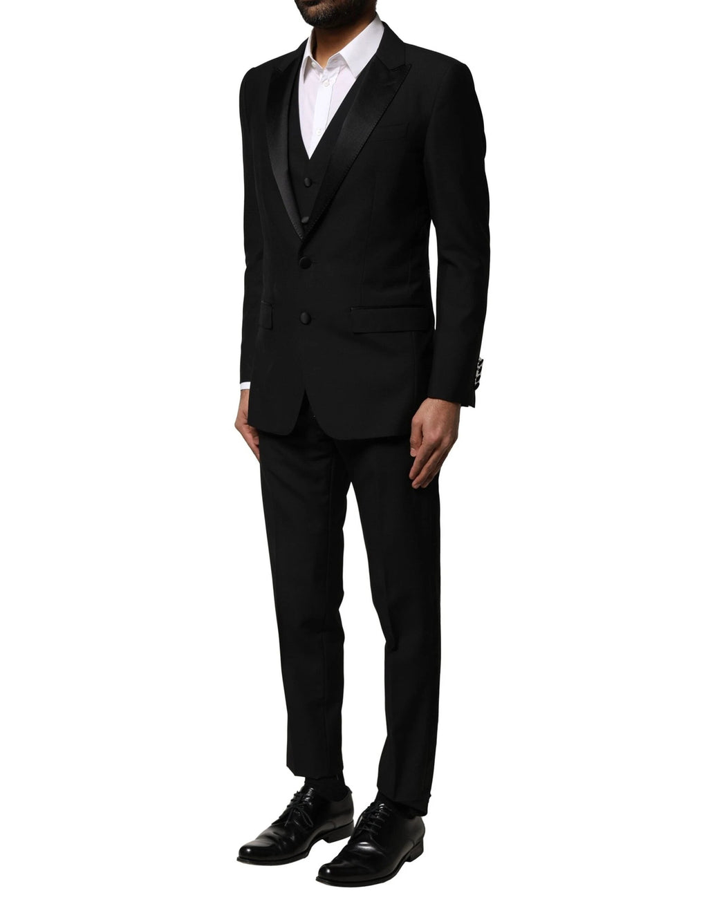 Dolce & Gabbana Black Wool 3 Piece Single Breasted Suit by Dolce & Gabbana