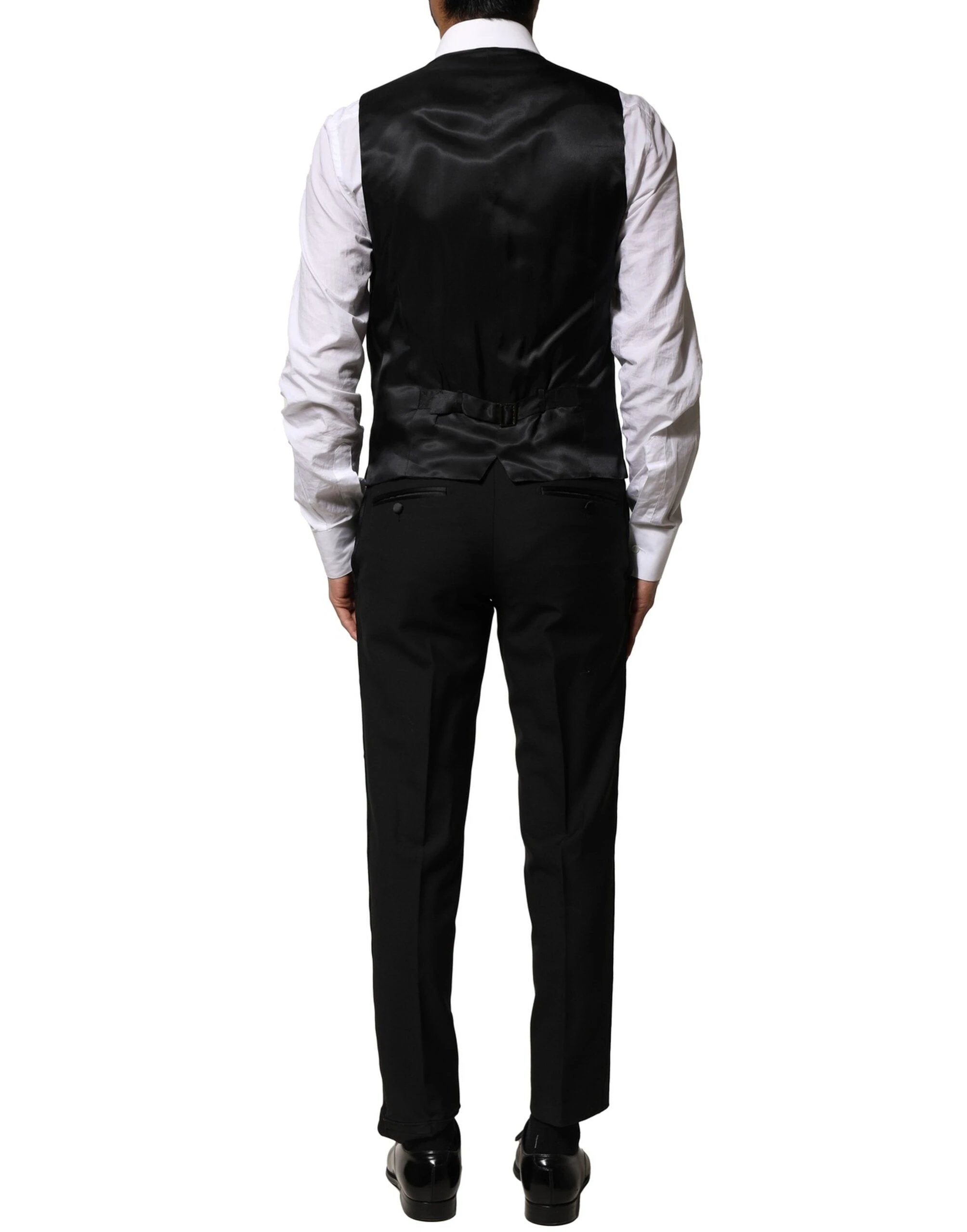 Dolce & Gabbana Black Wool 3 Piece Single Breasted Suit by Dolce & Gabbana