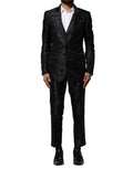 Dolce & Gabbana Black Jacquard 3 Piece Single Breasted Suit by Dolce & Gabbana
