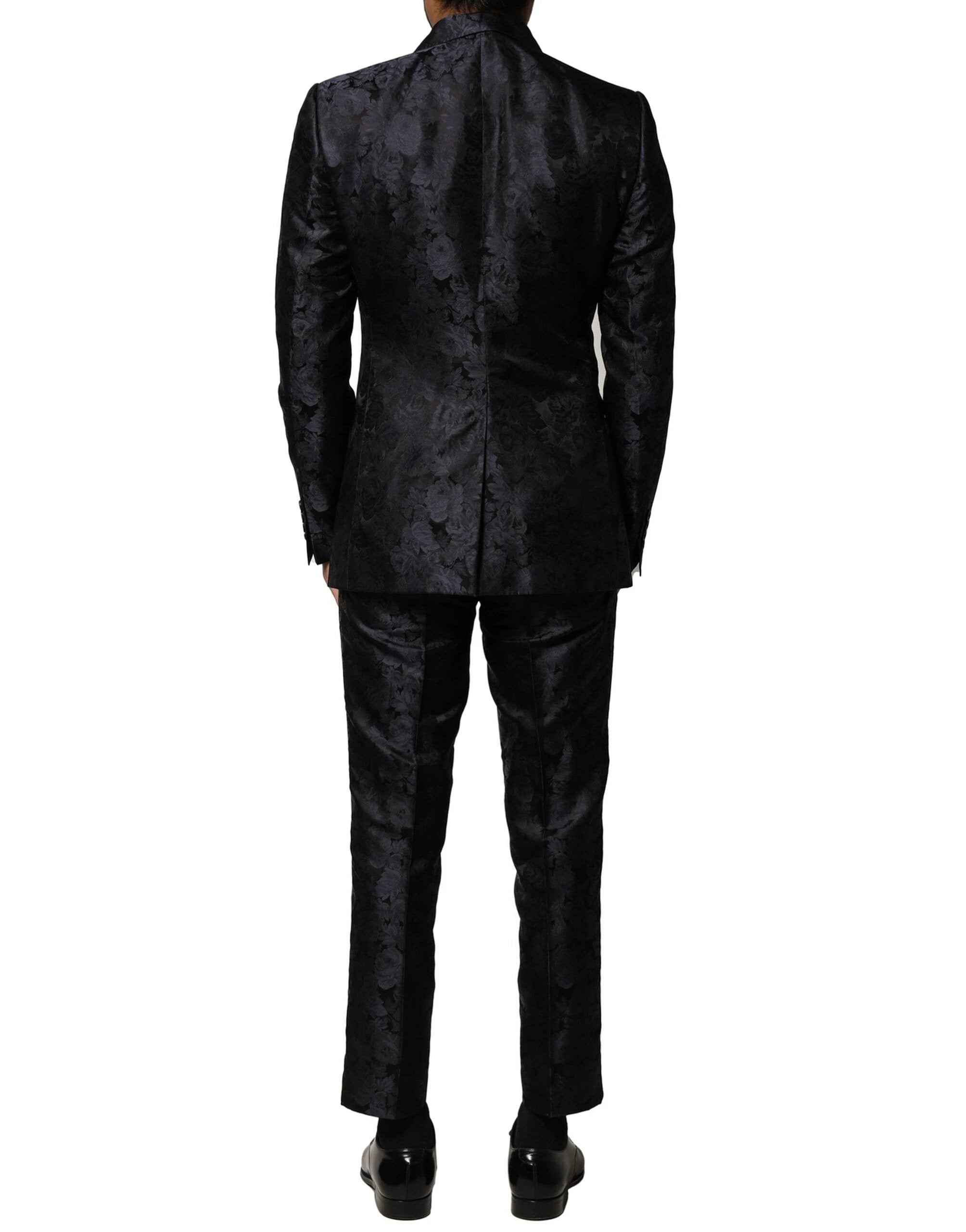 Dolce & Gabbana Black Jacquard 3 Piece Single Breasted Suit by Dolce & Gabbana