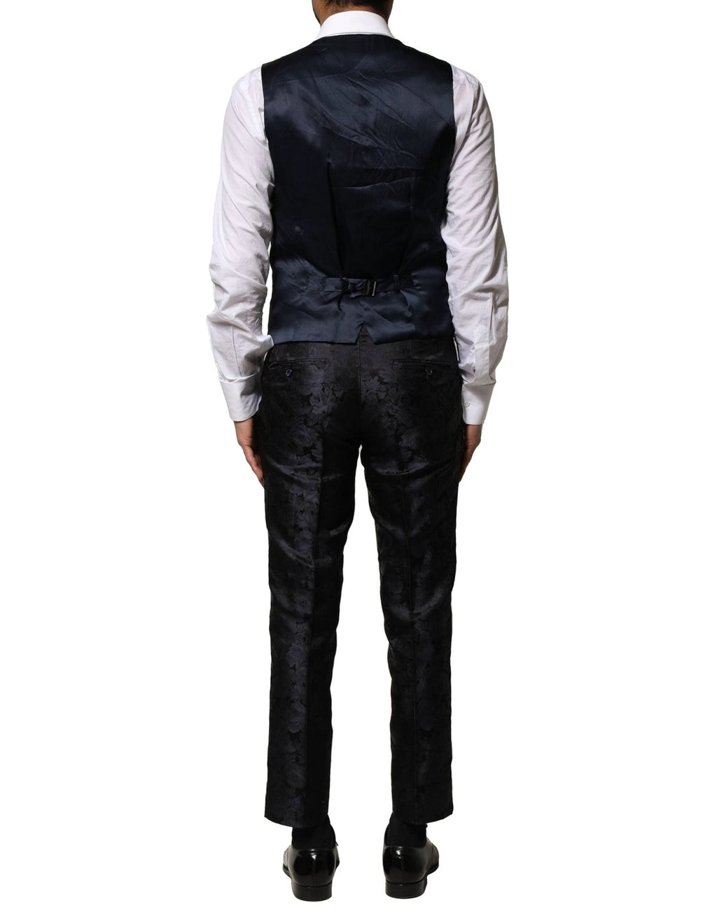 Dolce & Gabbana Black Jacquard 3 Piece Single Breasted Suit by Dolce & Gabbana