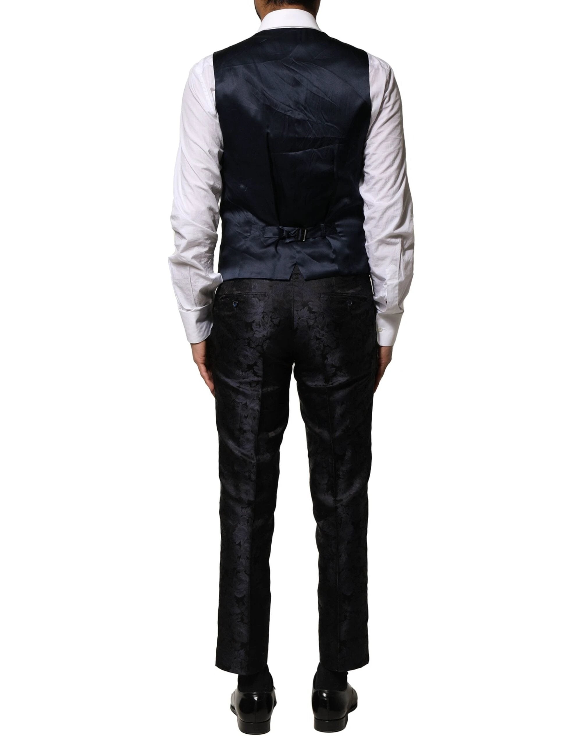 Dolce & Gabbana Black Jacquard 3 Piece Single Breasted Suit by Dolce & Gabbana