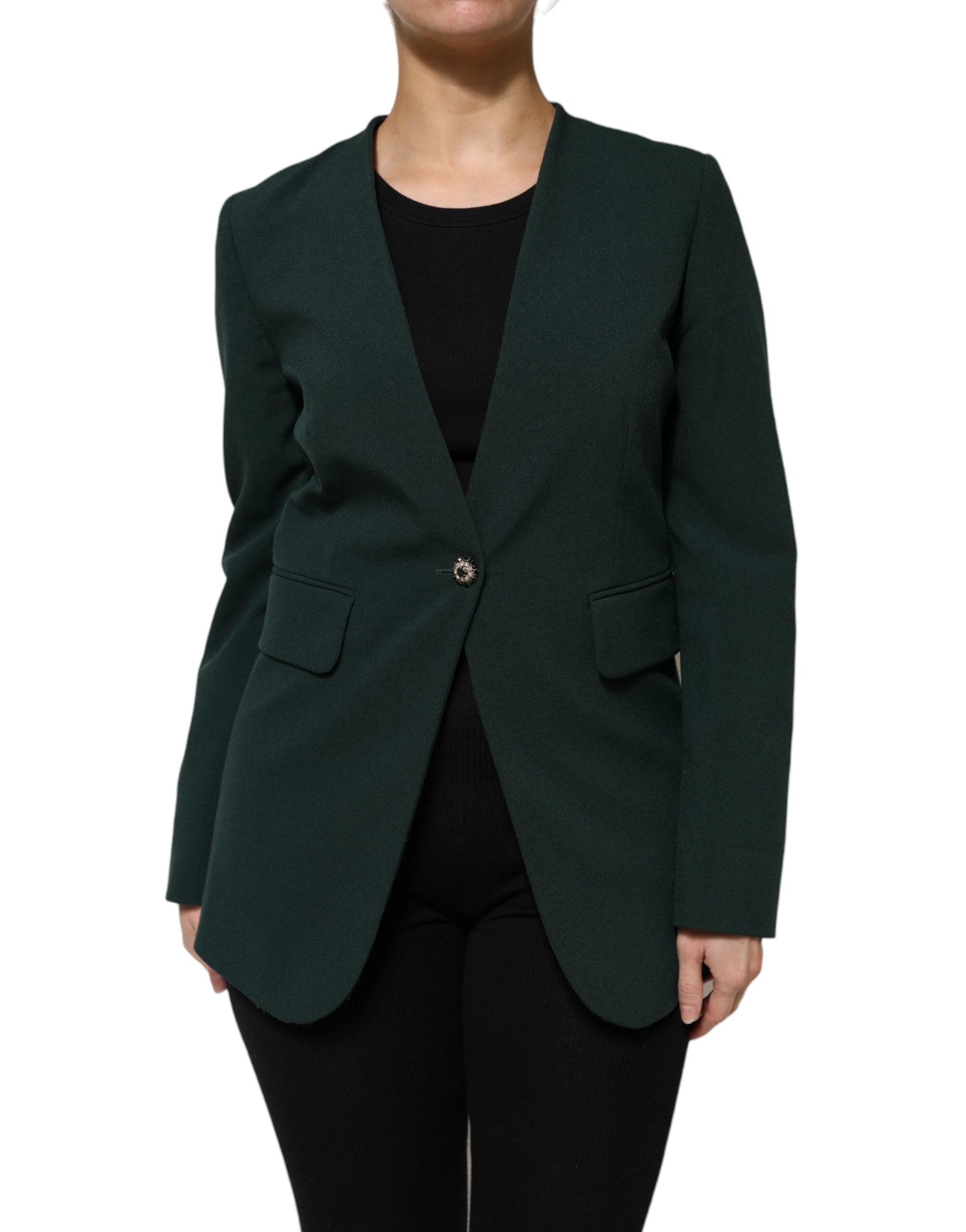 Maison Margiela Green Single Breasted One Button Coat Jacket by Maison Margiela