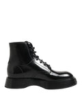 Bottines Dolce &amp; Gabbana en cuir noir à logo, à lacets