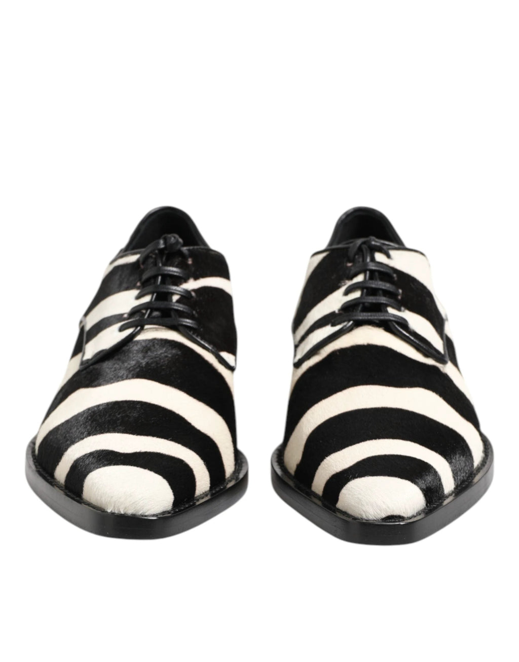 Dolce & Gabbana Black White Zebra Pony Fur Dress Shoes by Dolce & Gabbana
