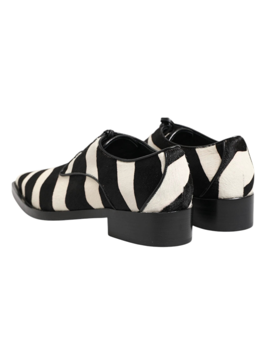 Dolce & Gabbana Black White Zebra Pony Fur Dress Shoes by Dolce & Gabbana