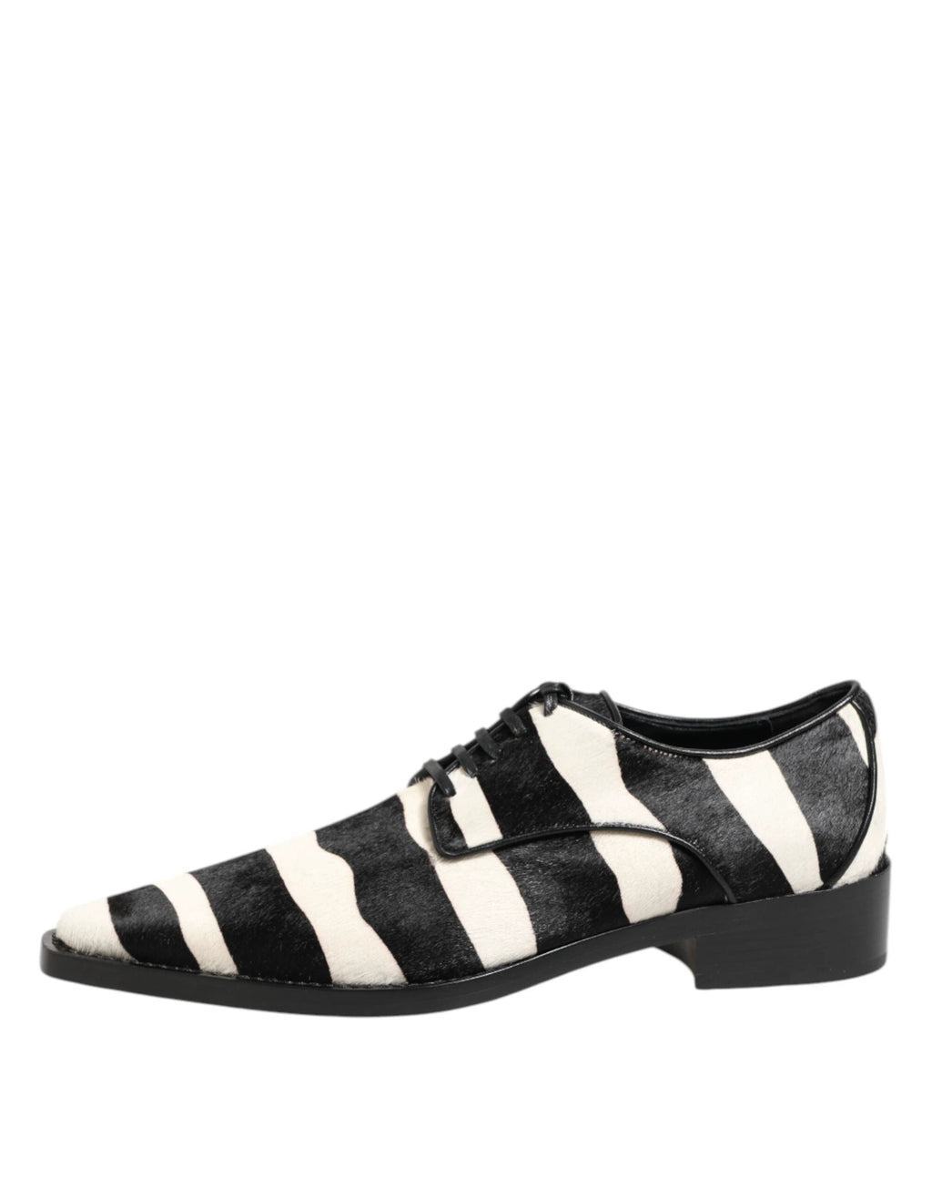 Dolce & Gabbana Black White Zebra Pony Fur Dress Shoes by Dolce & Gabbana