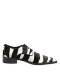 Dolce & Gabbana Black White Zebra Pony Fur Dress Shoes by Dolce & Gabbana
