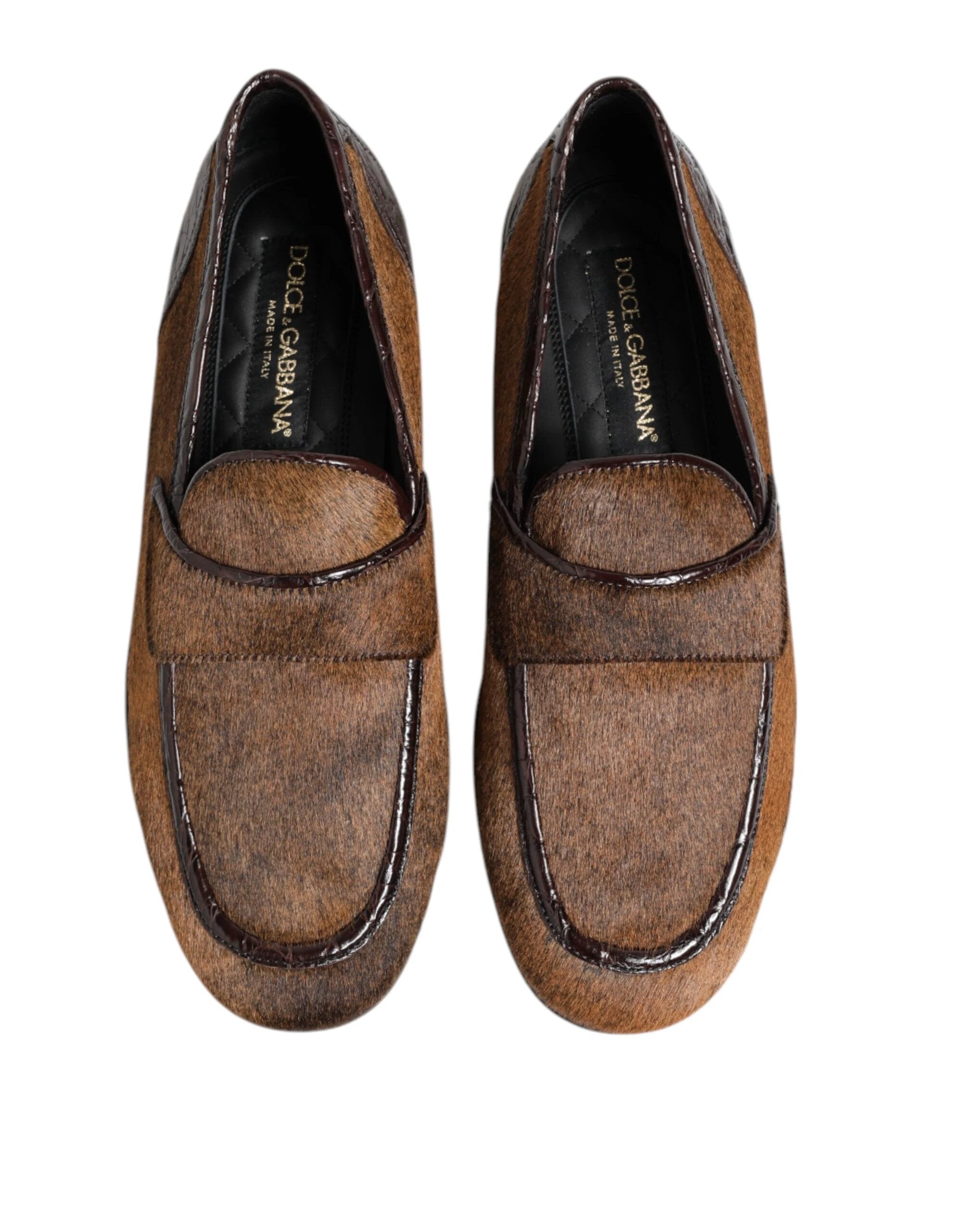 Dolce & Gabbana Brown Loafers Leather Slip On Men Dress Shoes by Dolce & Gabbana