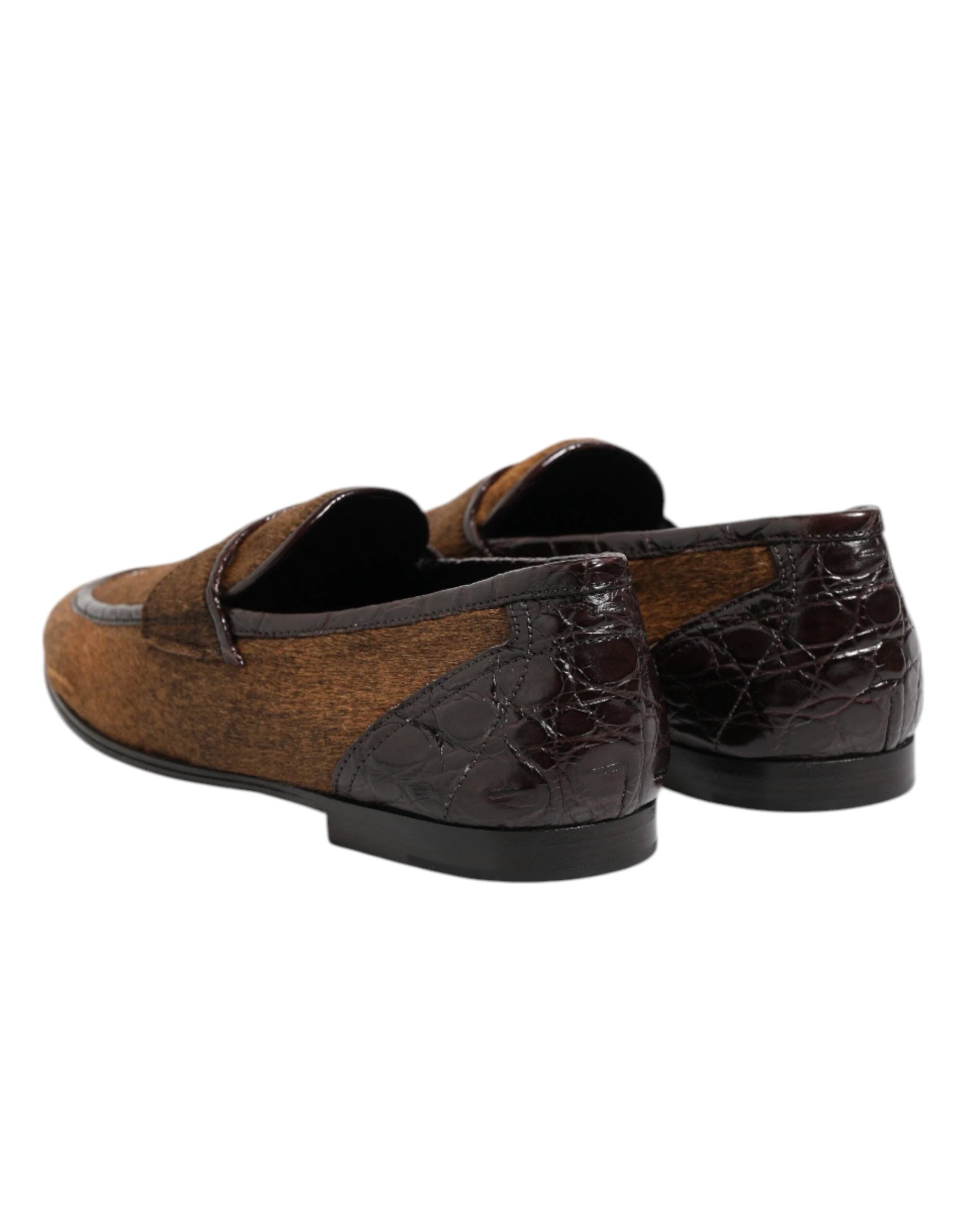 Dolce & Gabbana Brown Loafers Leather Slip On Men Dress Shoes by Dolce & Gabbana