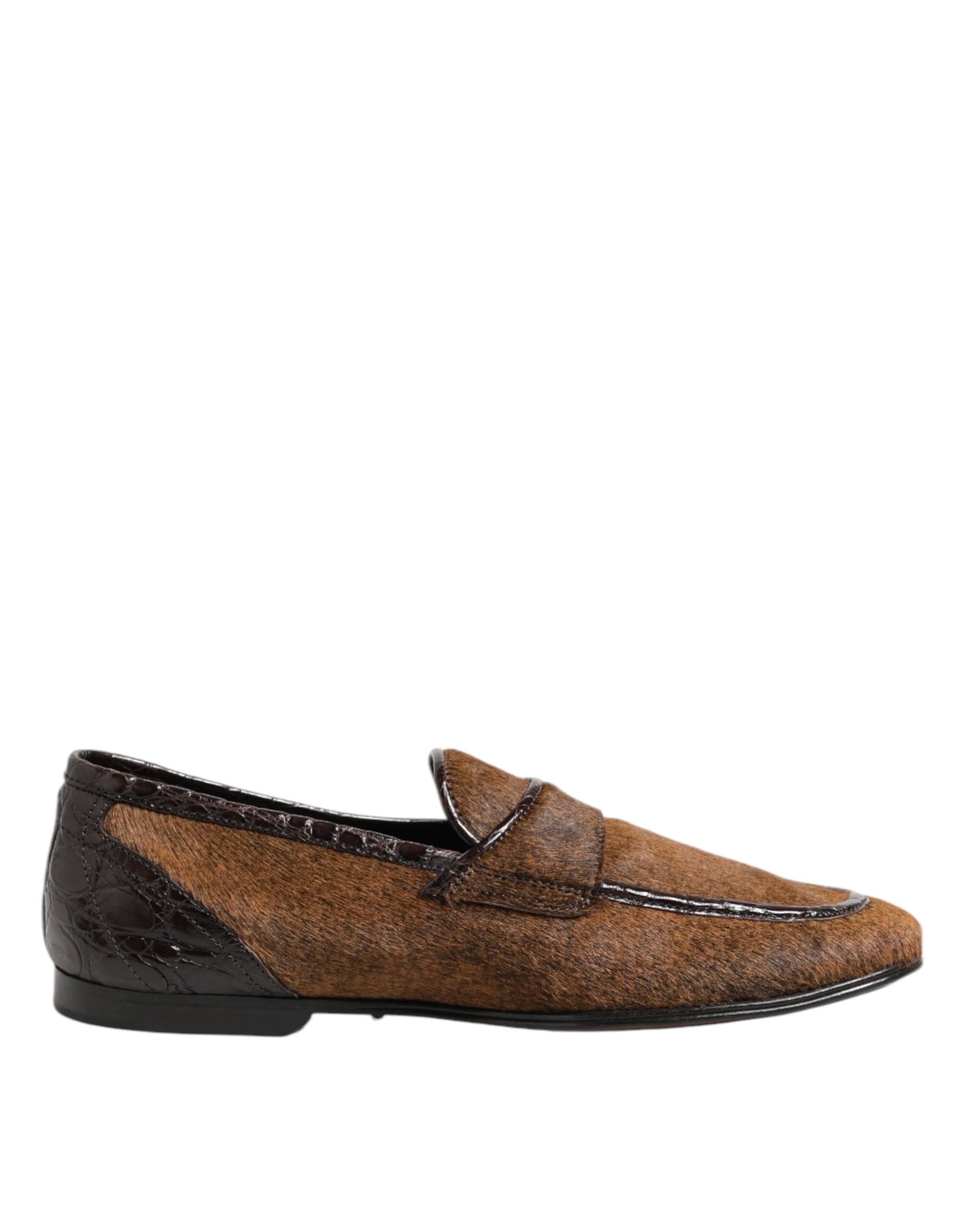 Dolce & Gabbana Brown Loafers Leather Slip On Men Dress Shoes by Dolce & Gabbana