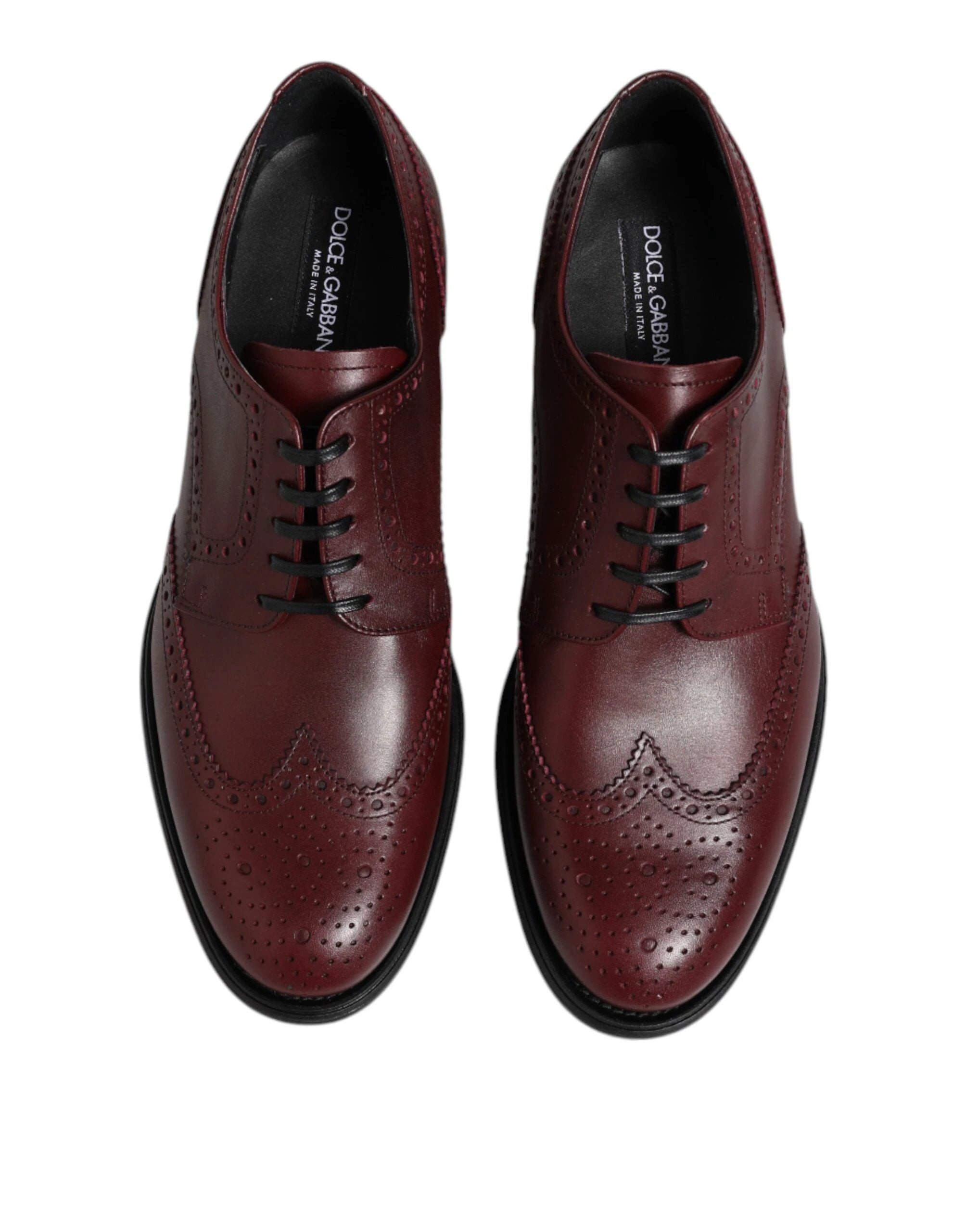 Dolce & Gabbana Brown Leather Lace Up Derby Dress Shoes by Dolce & Gabbana