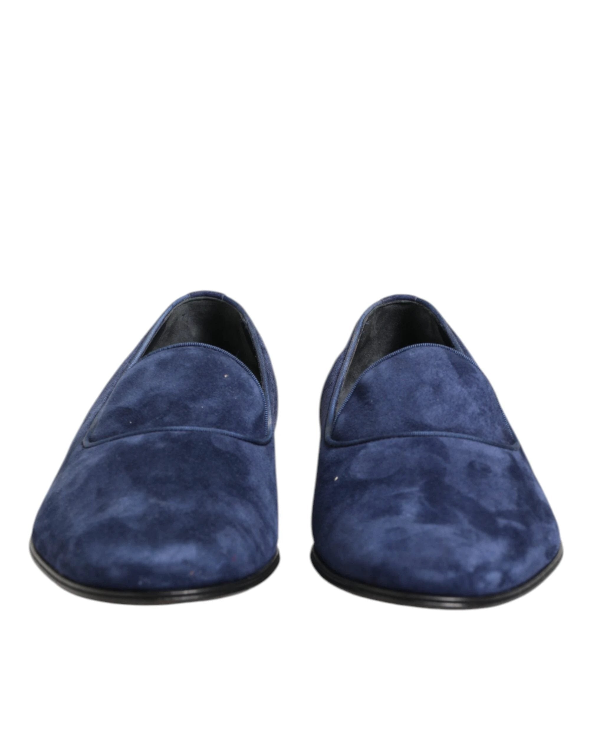 Dolce & Gabbana Blue Velvet DG Logo Loafers Formal Shoes by Dolce & Gabbana