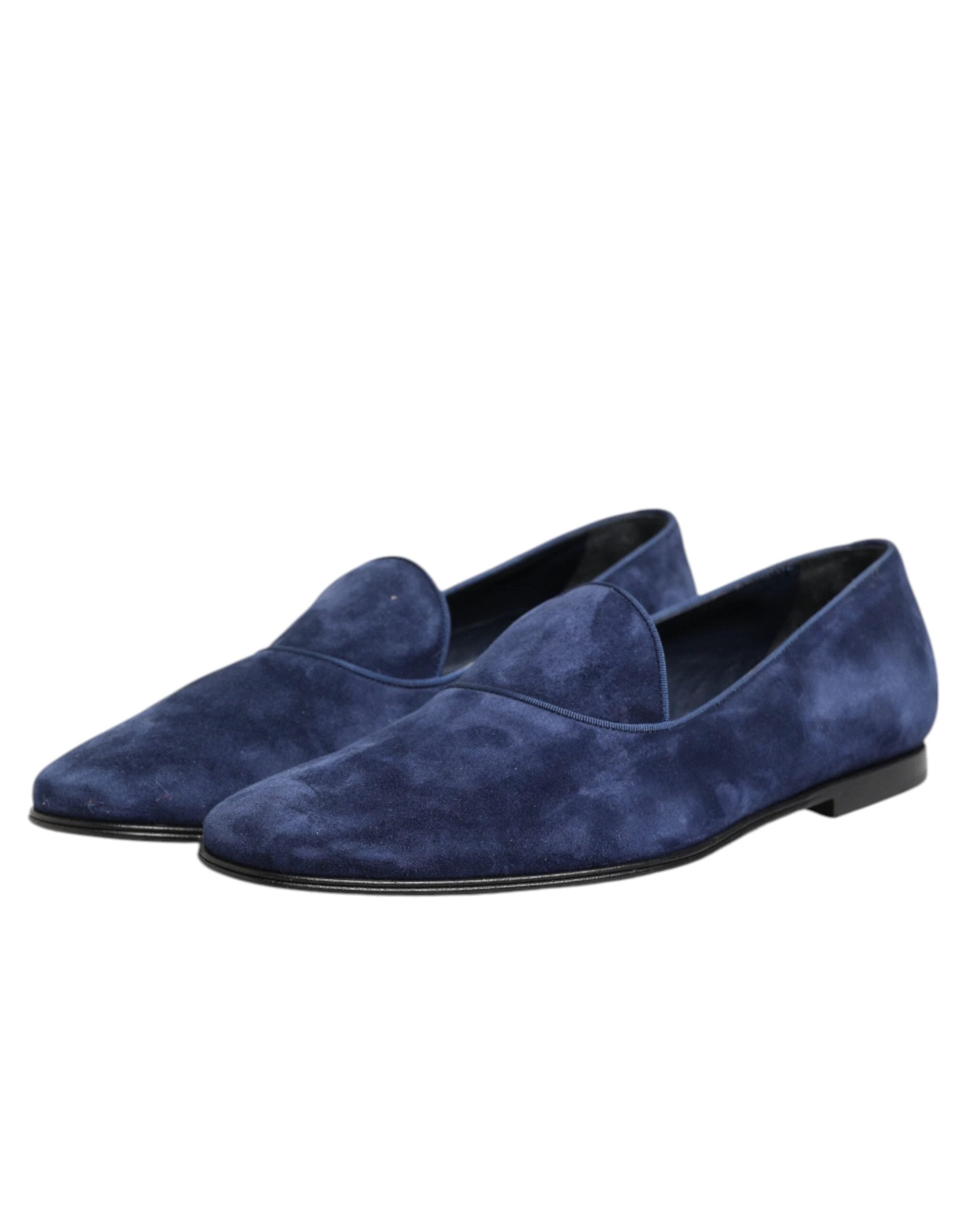 Dolce & Gabbana Blue Velvet DG Logo Loafers Formal Shoes by Dolce & Gabbana