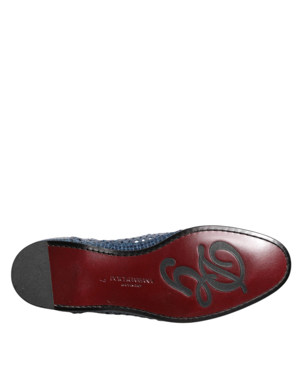 Dolce & Gabbana Blue Woven Leather Slip On Loafers Shoes by Dolce & Gabbana