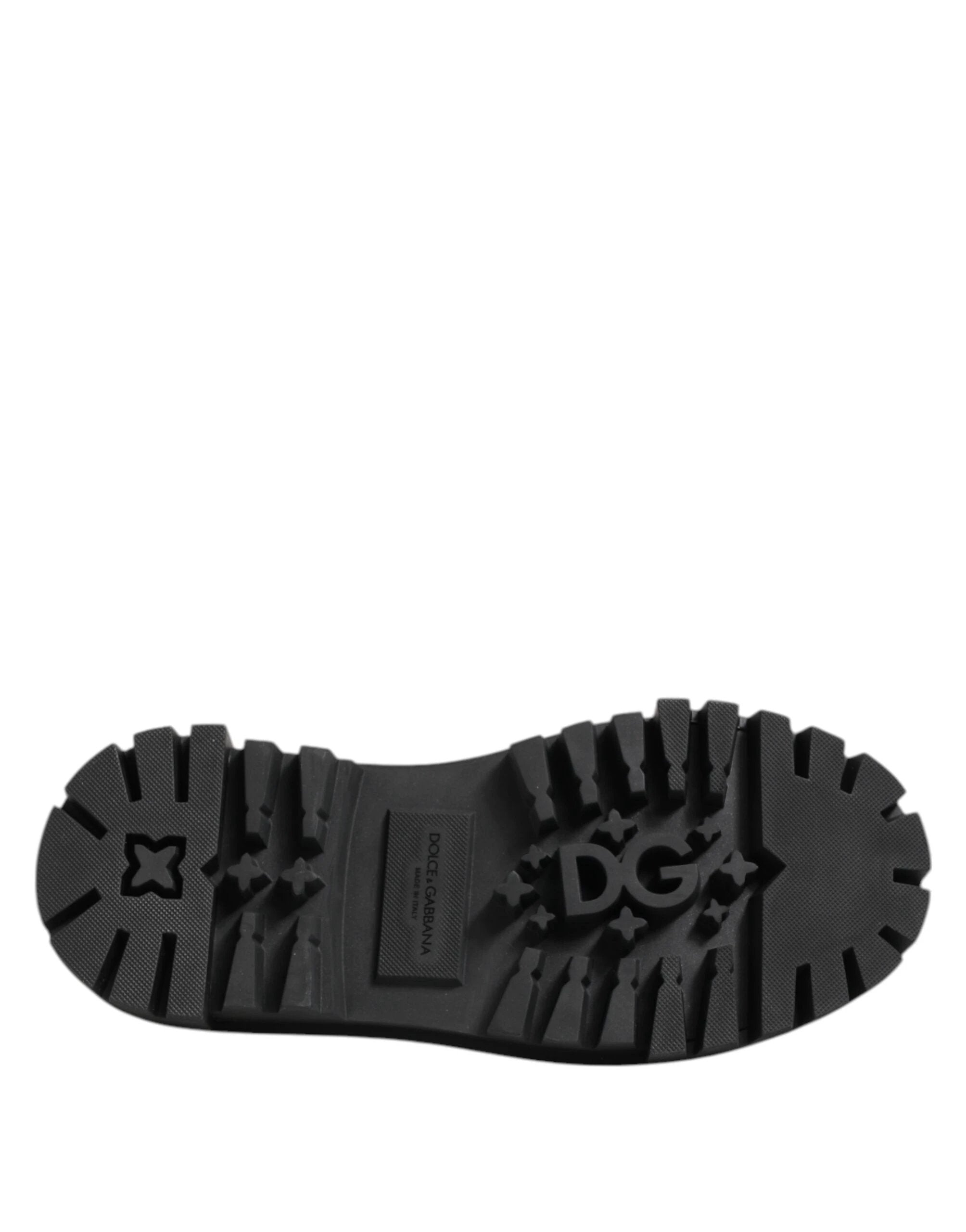 Dolce & Gabbana Black Patent Leather Trekking Derby Shoes by Dolce & Gabbana