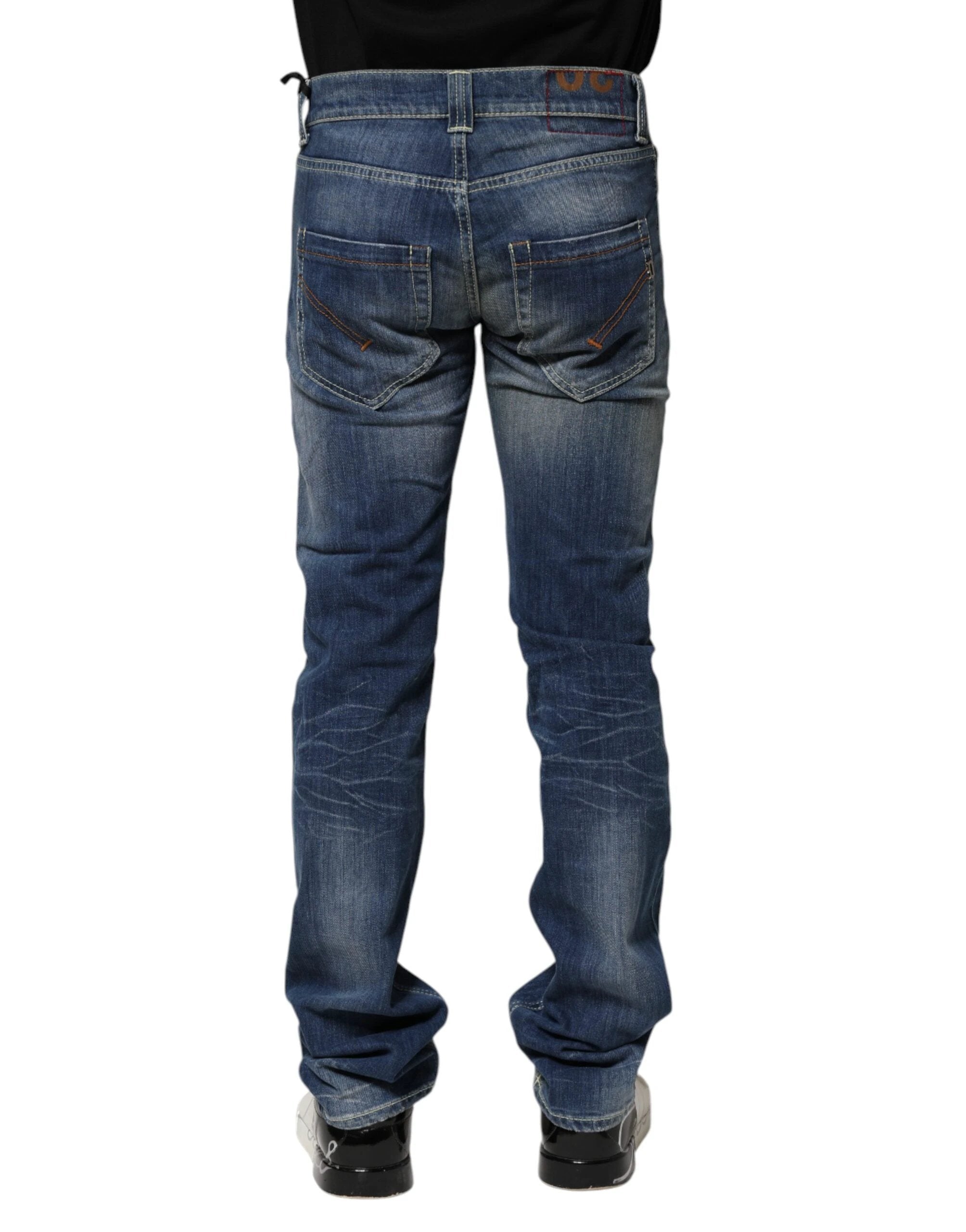 Dondup Blue Washed Skinny Fit Casual Men Denim Jeans by Dondup