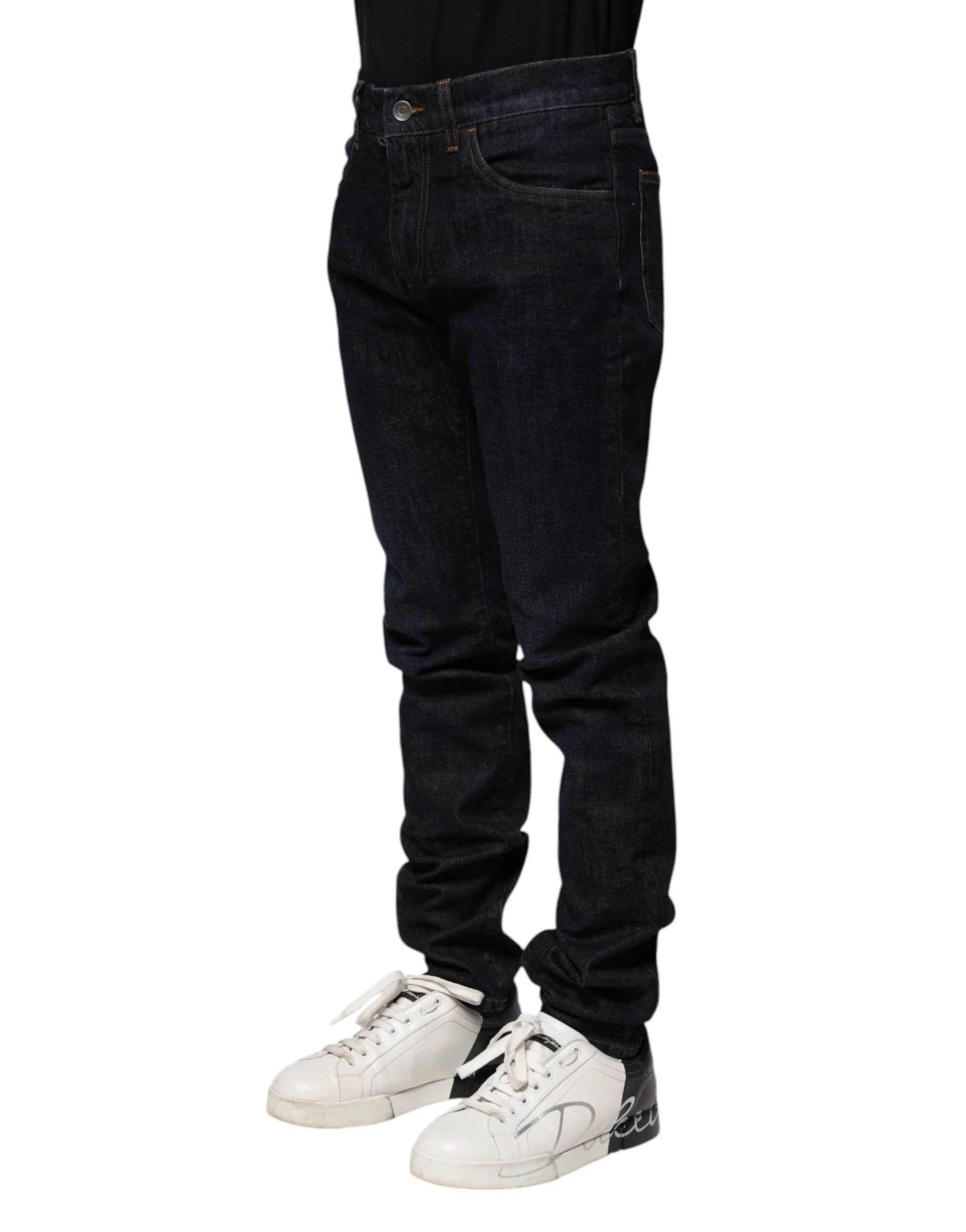 Jean skinny en coton noir Dolce &amp; Gabbana pour homme