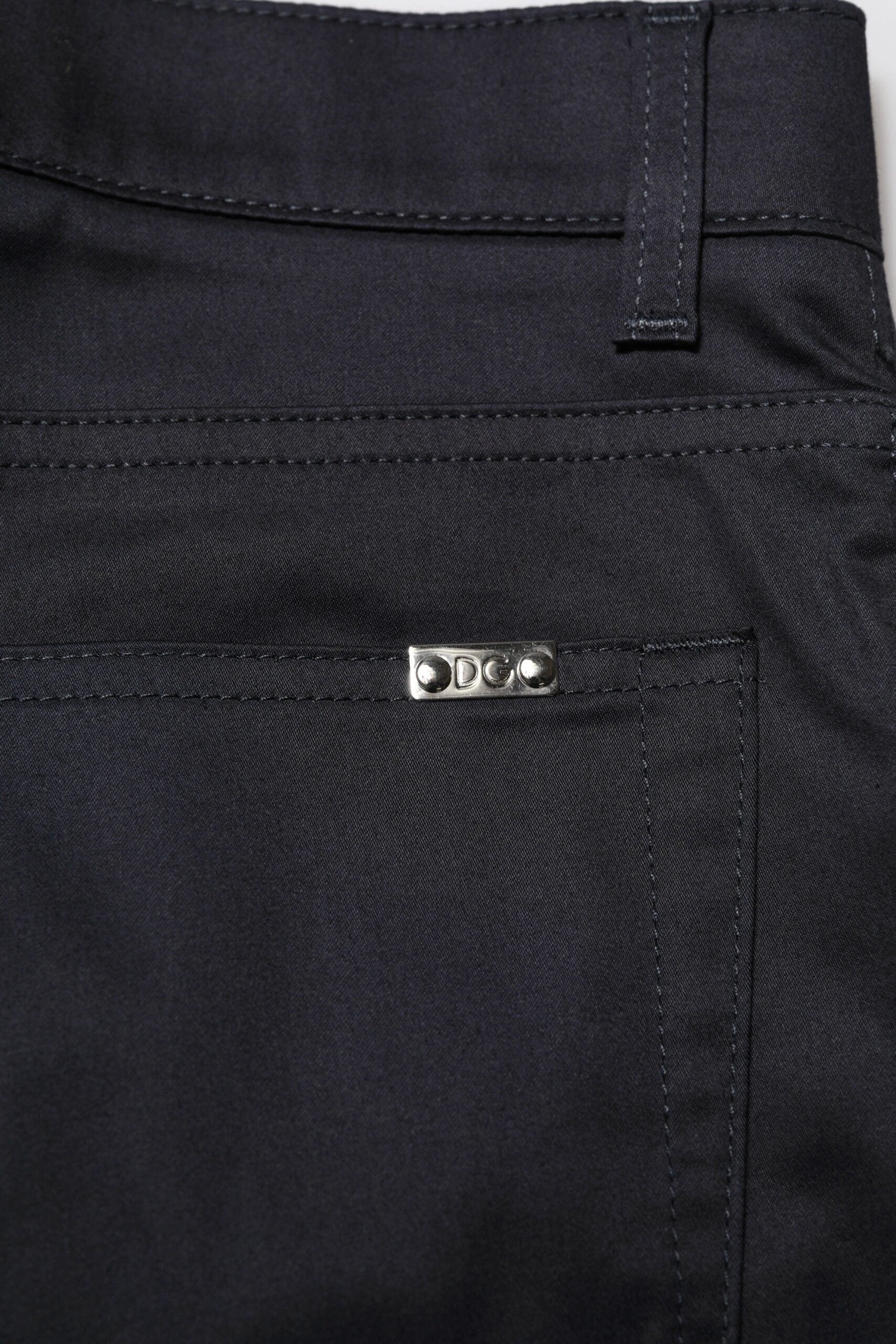 Dolce & Gabbana Black Cotton Skinny Mid Waist Pants by Dolce & Gabbana