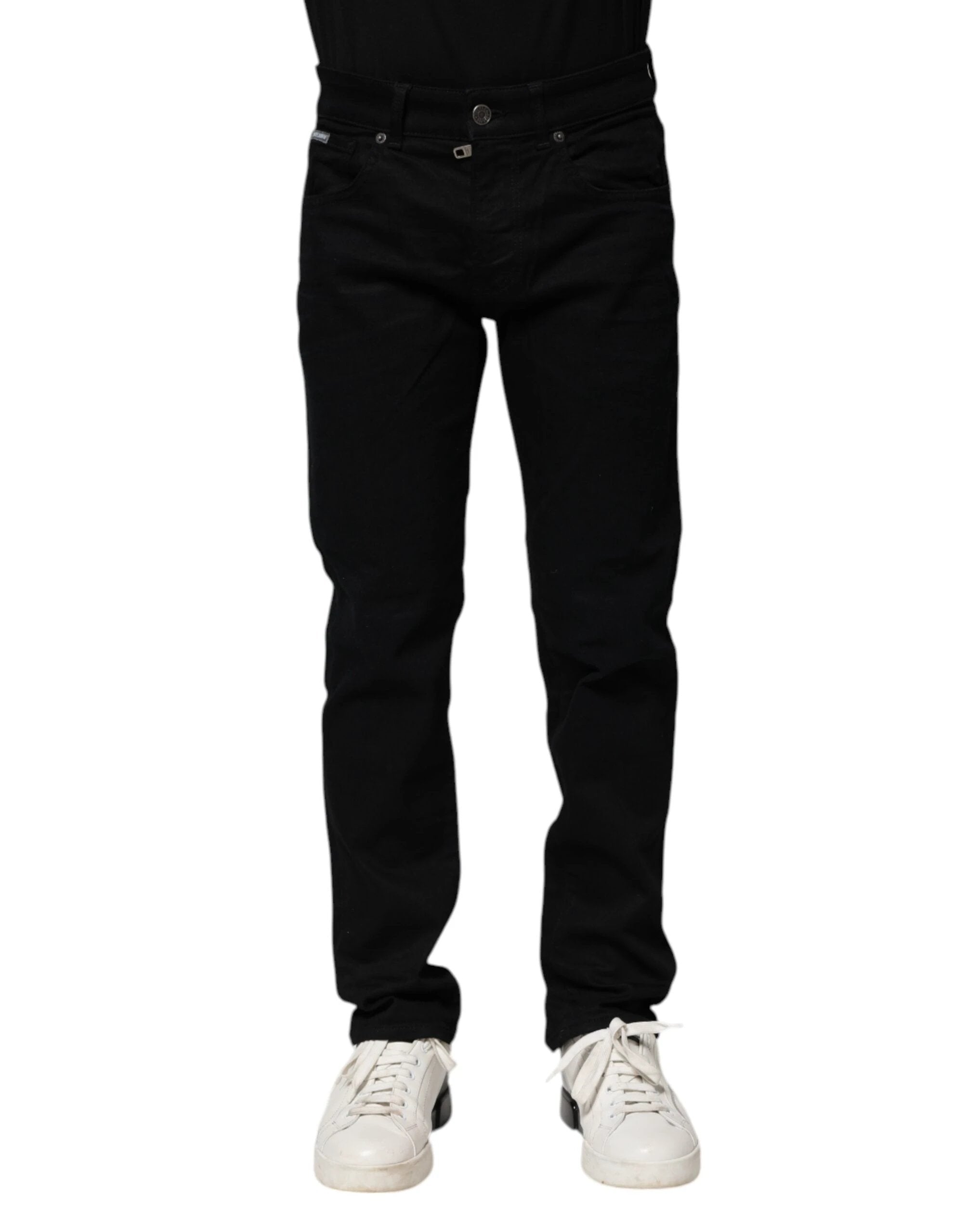Dolce & Gabbana Black Cotton Skinny Denim Jeans by Dolce & Gabbana