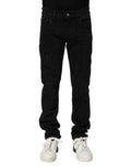 Dolce & Gabbana Black Cotton Skinny Men Denim Jeans by Dolce & Gabbana