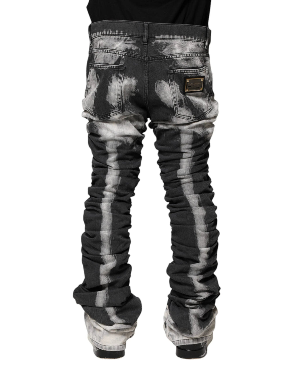 Dolce & Gabbana Black Tie Dye Straight Denim Jeans by Dolce & Gabbana
