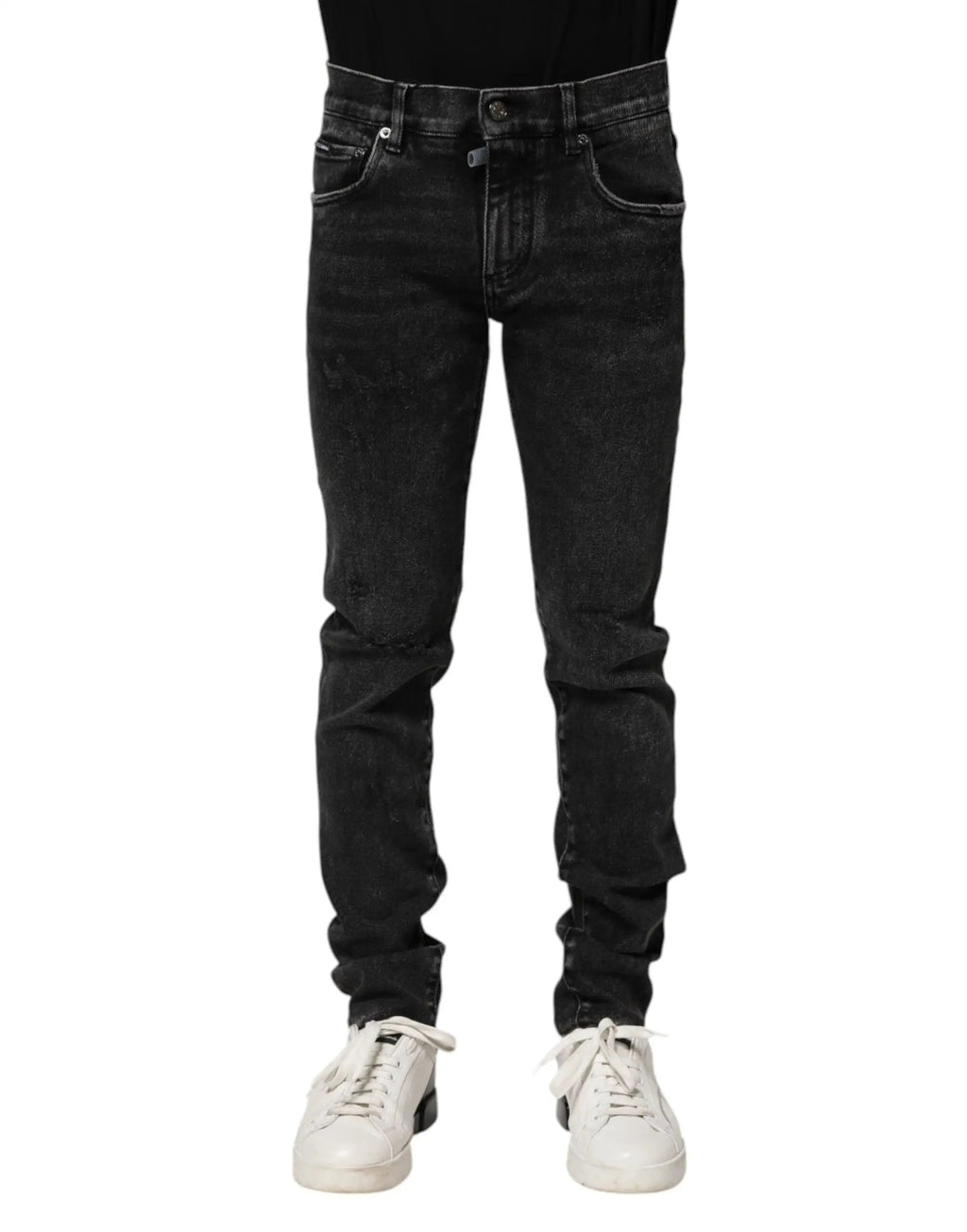 Jean skinny en coton noir Dolce &amp; Gabbana pour homme