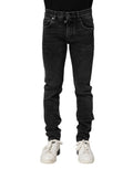 Jean skinny en coton noir Dolce &amp; Gabbana pour homme