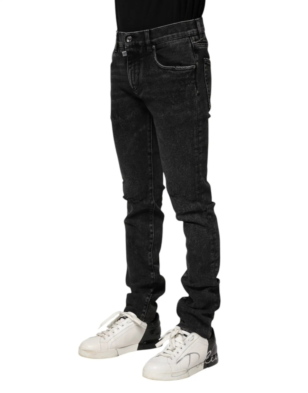 Jean skinny en coton noir Dolce &amp; Gabbana pour homme