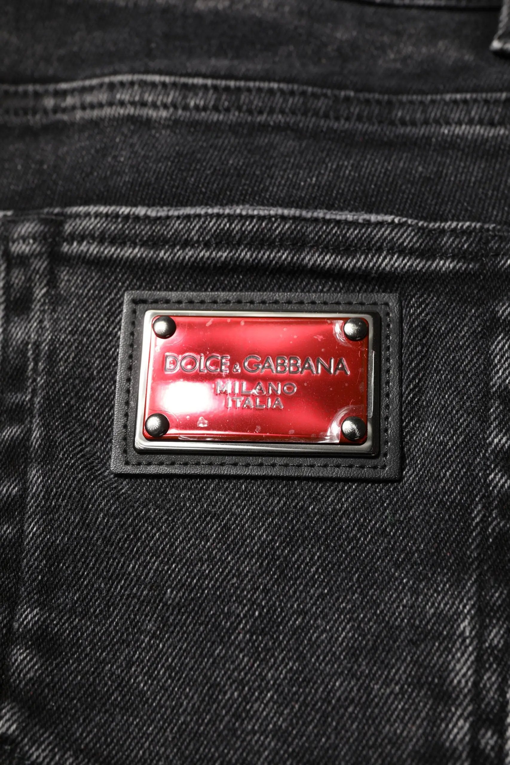 Jean skinny en coton noir Dolce &amp; Gabbana pour homme