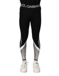 Dolce & Gabbana Black Silver Nylon Skinny Men Leggings Pants by Dolce & Gabbana