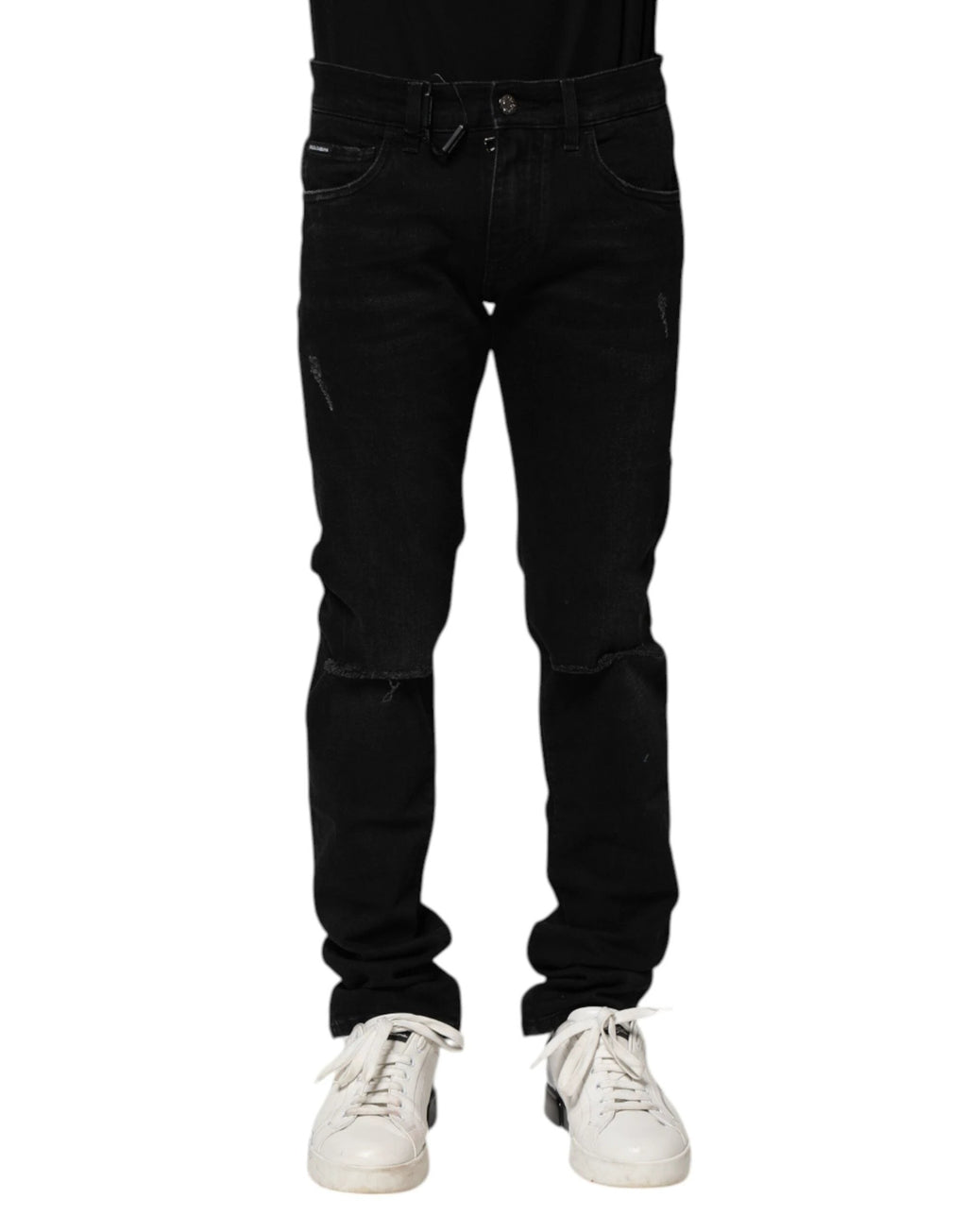 Dolce & Gabbana Black Cotton Skinny Men Denim Jeans by Dolce & Gabbana