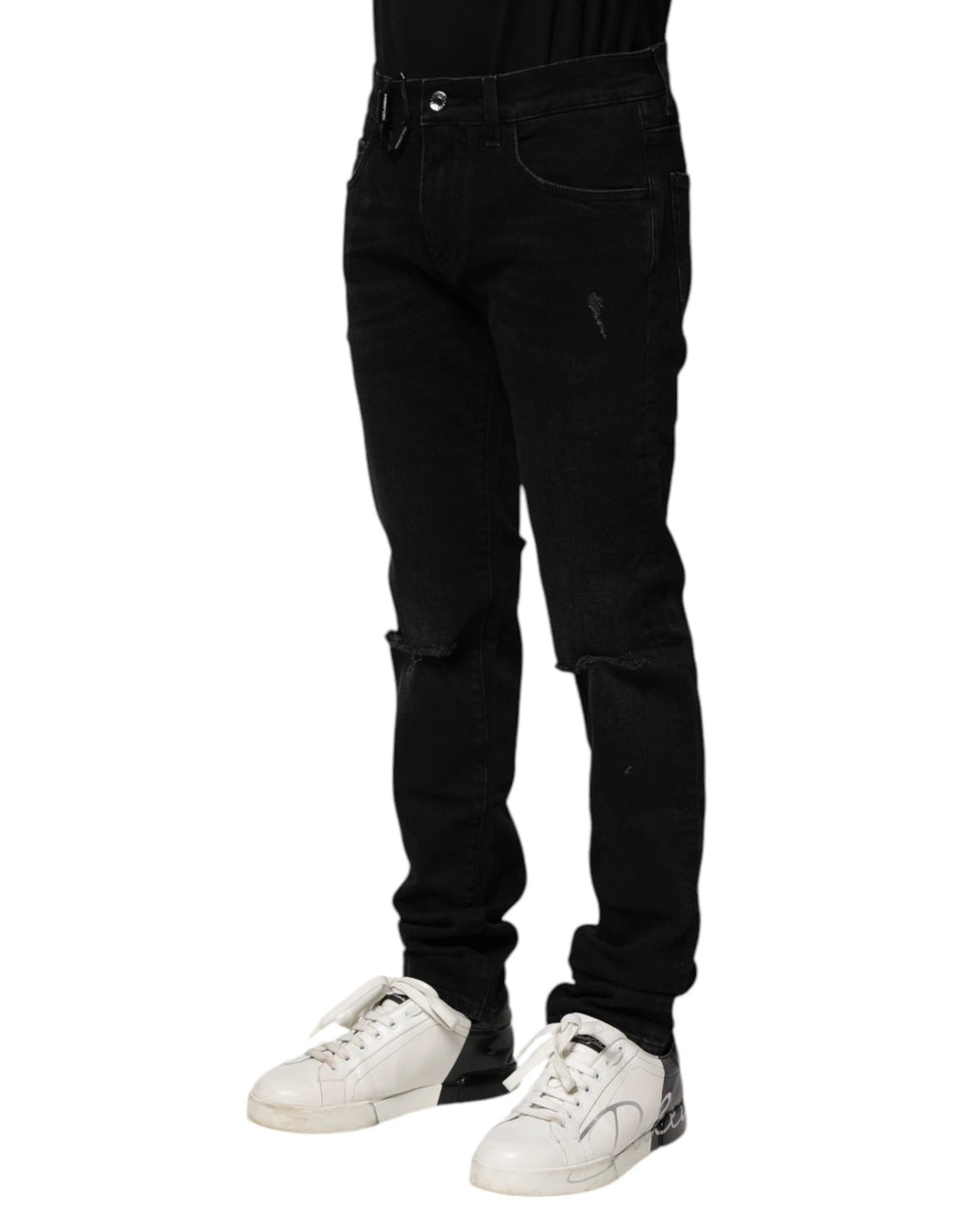 Dolce & Gabbana Black Cotton Skinny Men Denim Jeans by Dolce & Gabbana