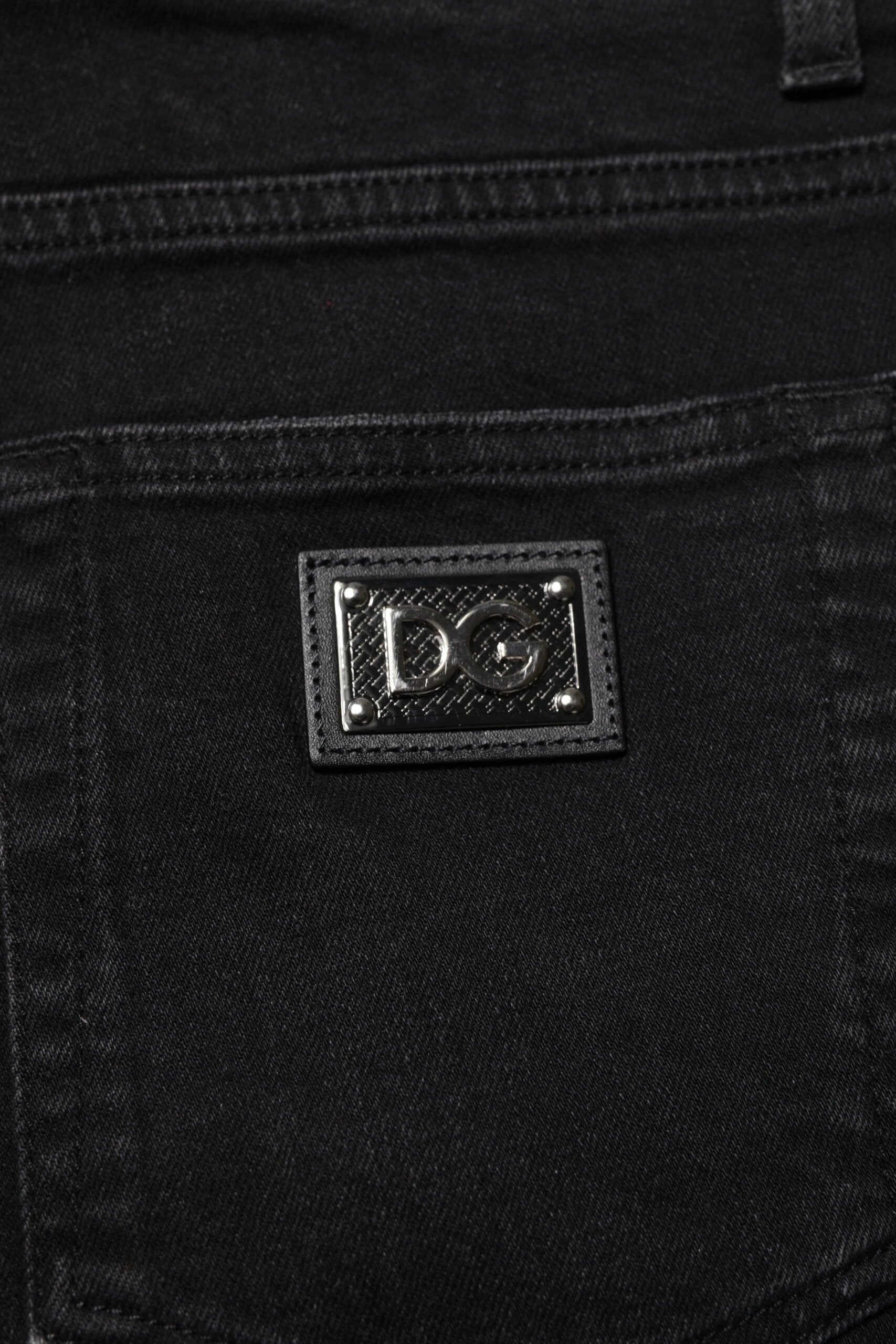 Dolce & Gabbana Black Cotton Skinny Men Denim Jeans by Dolce & Gabbana
