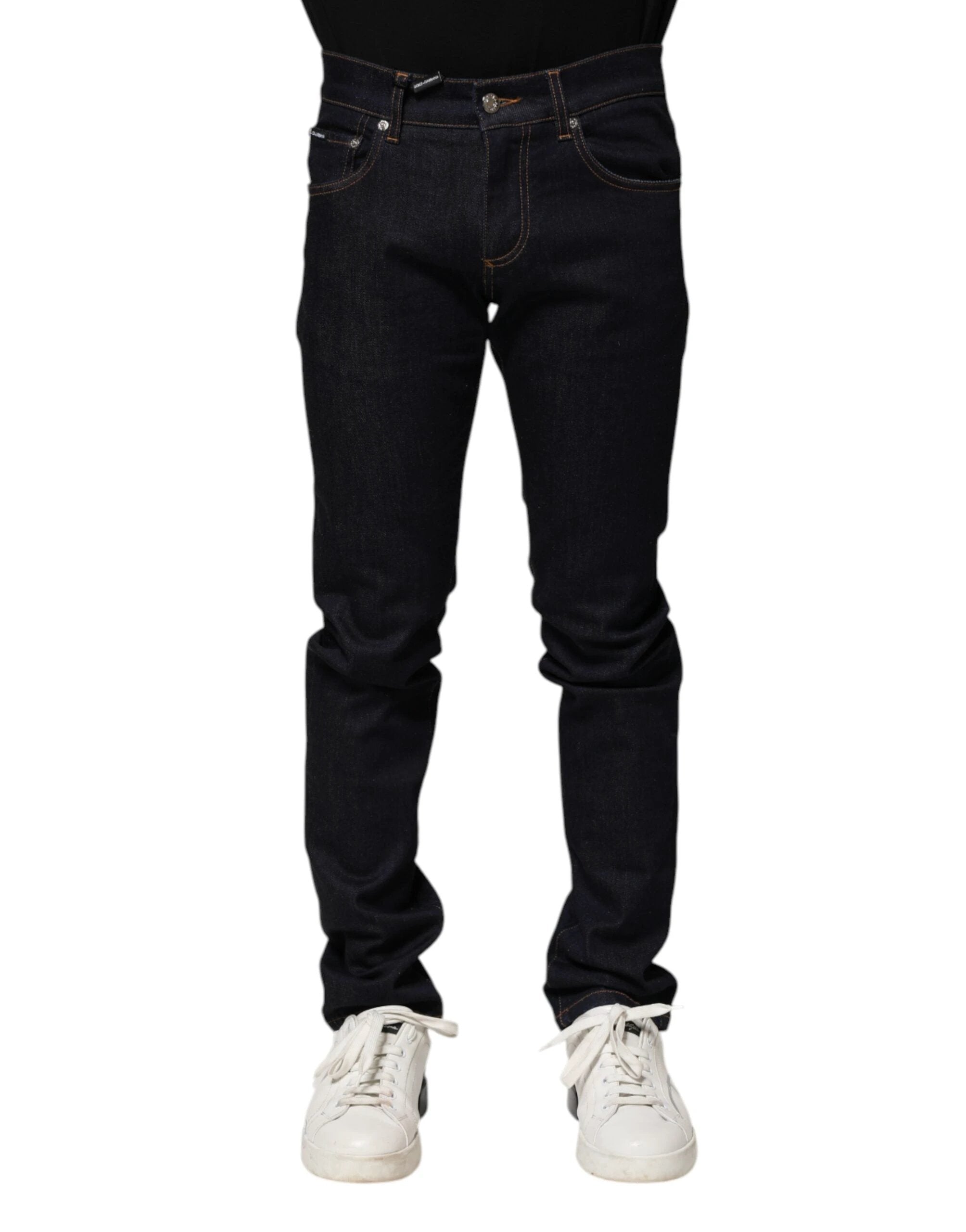 Dolce & Gabbana Black Cotton Skinny Men Denim Jeans by Dolce & Gabbana