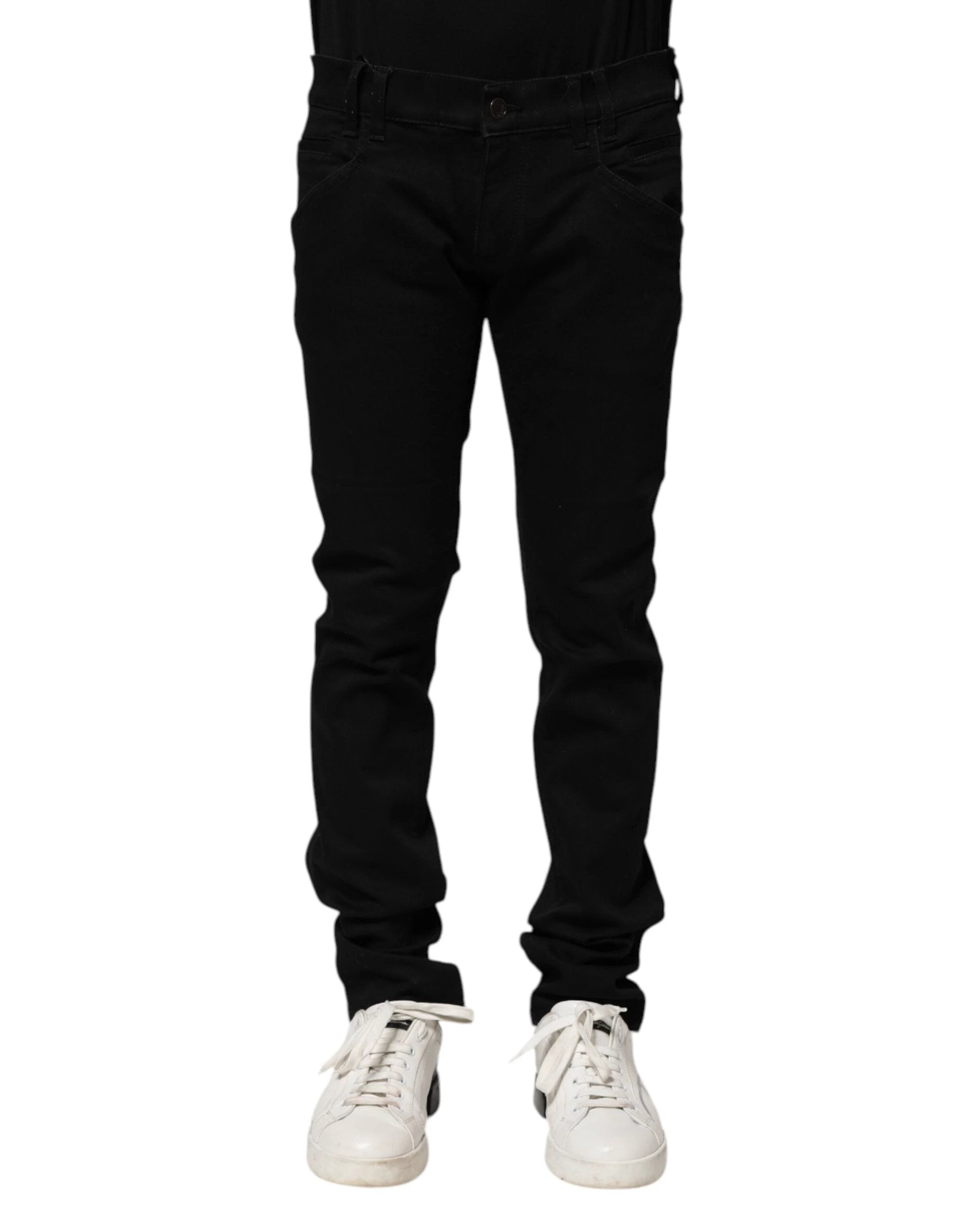 Dolce & Gabbana Black Cotton Skinny Men Denim Jeans by Dolce & Gabbana