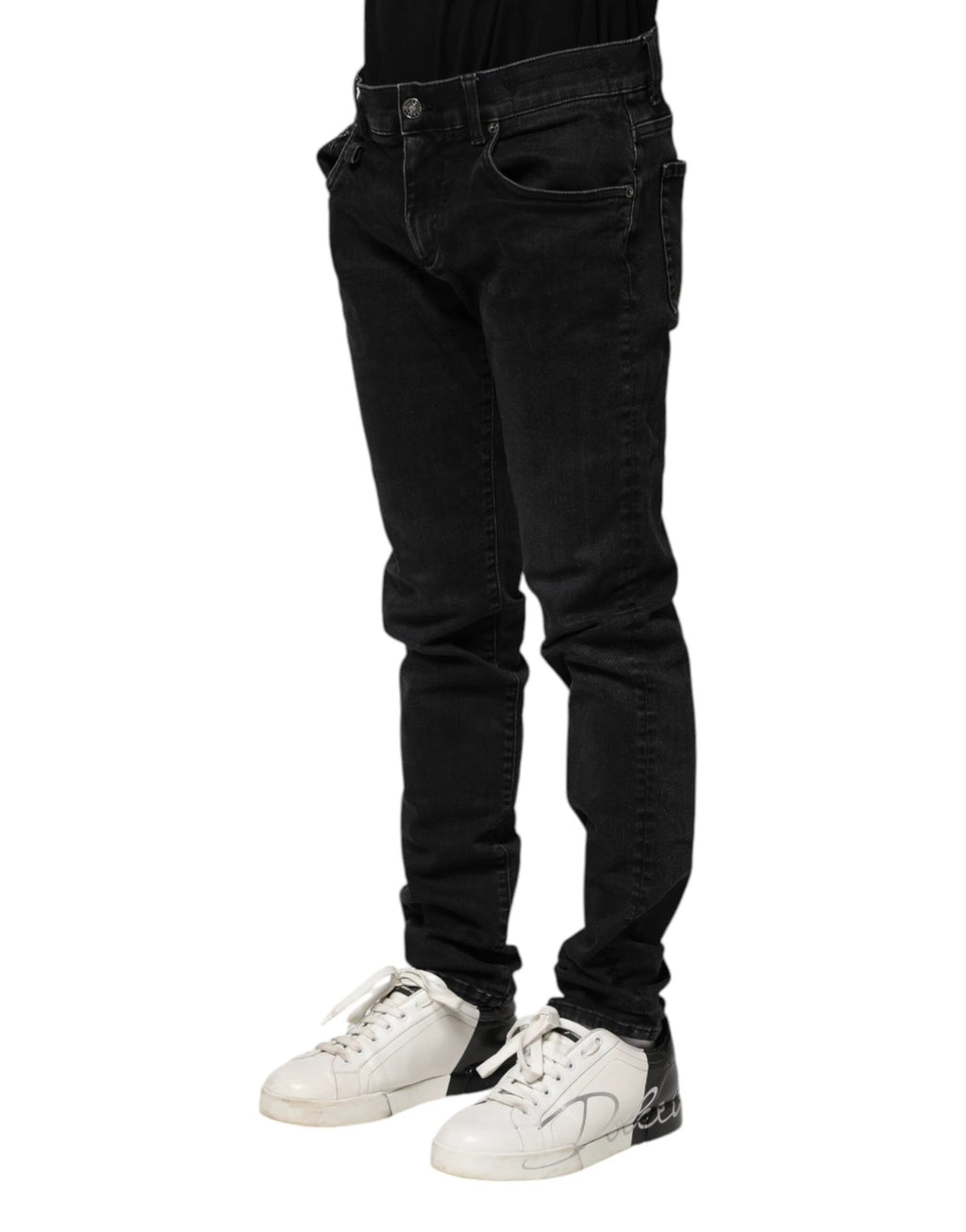 Dolce & Gabbana Black Cotton Skinny Men Denim Jeans by Dolce & Gabbana