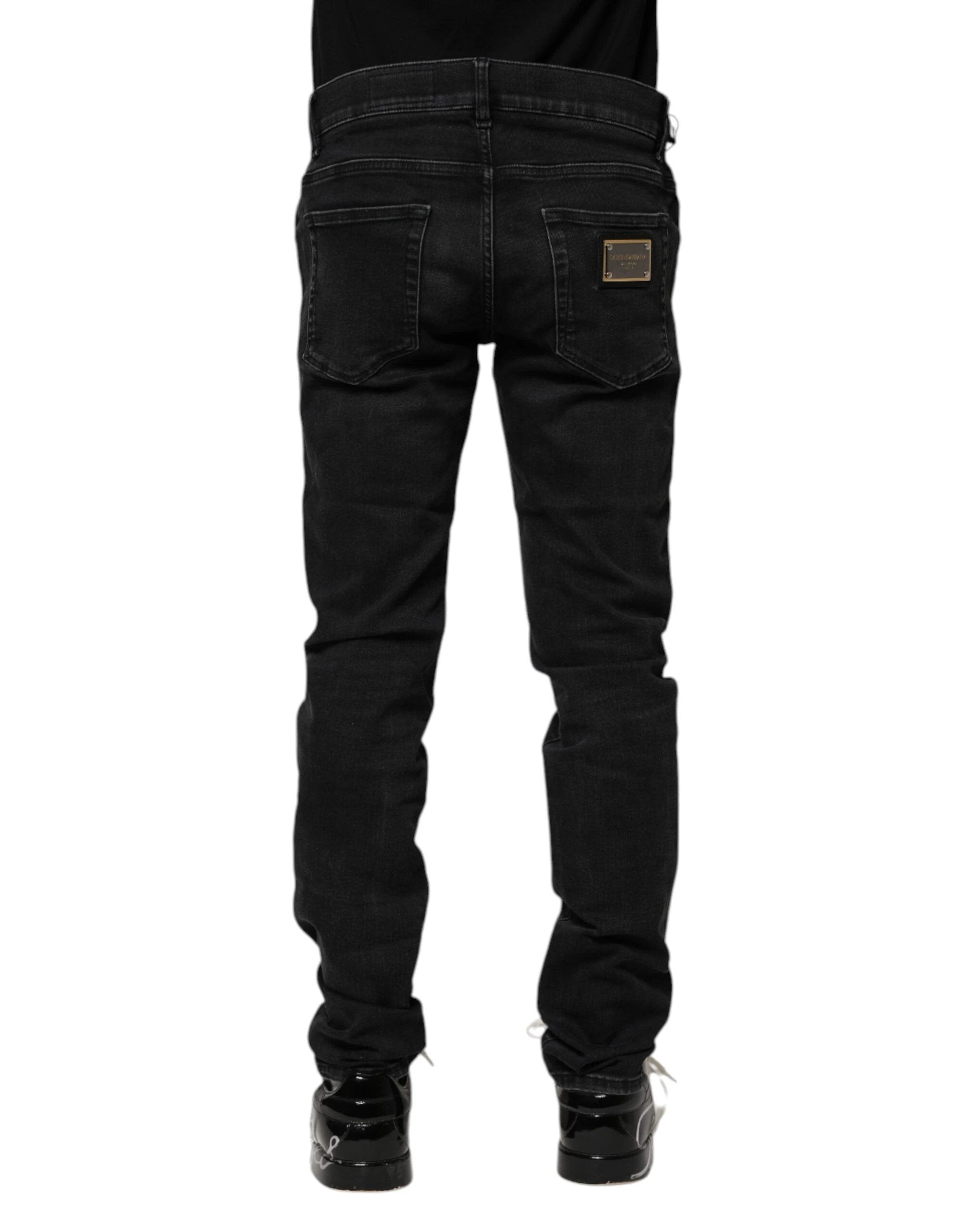 Dolce & Gabbana Black Cotton Skinny Men Denim Jeans by Dolce & Gabbana