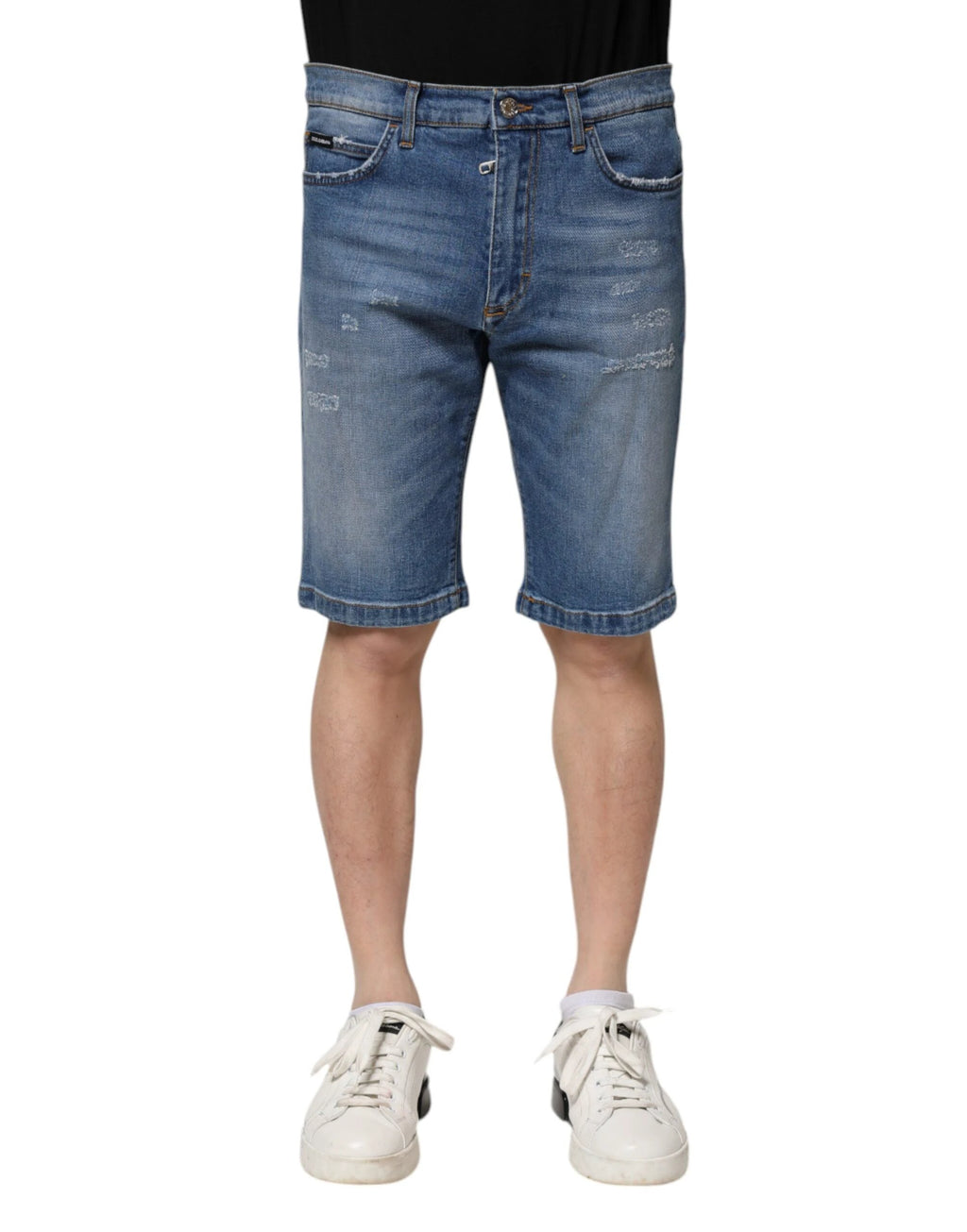 Dolce & Gabbana Blue Cotton Stretch Men Denim Bermuda Shorts by Dolce & Gabbana