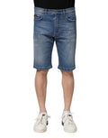 Dolce & Gabbana Blue Cotton Stretch Men Denim Bermuda Shorts by Dolce & Gabbana