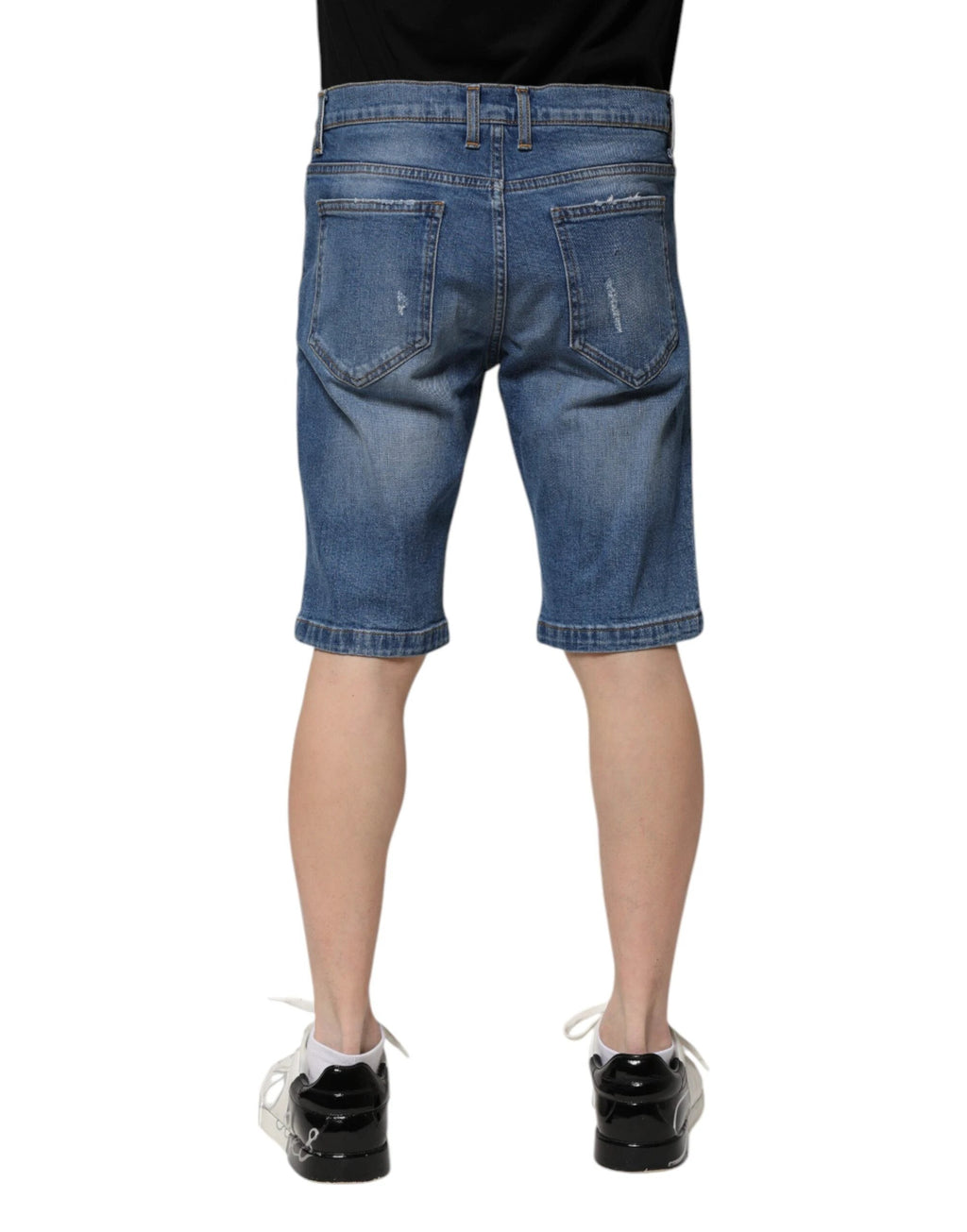 Dolce & Gabbana Blue Cotton Stretch Men Denim Bermuda Shorts by Dolce & Gabbana