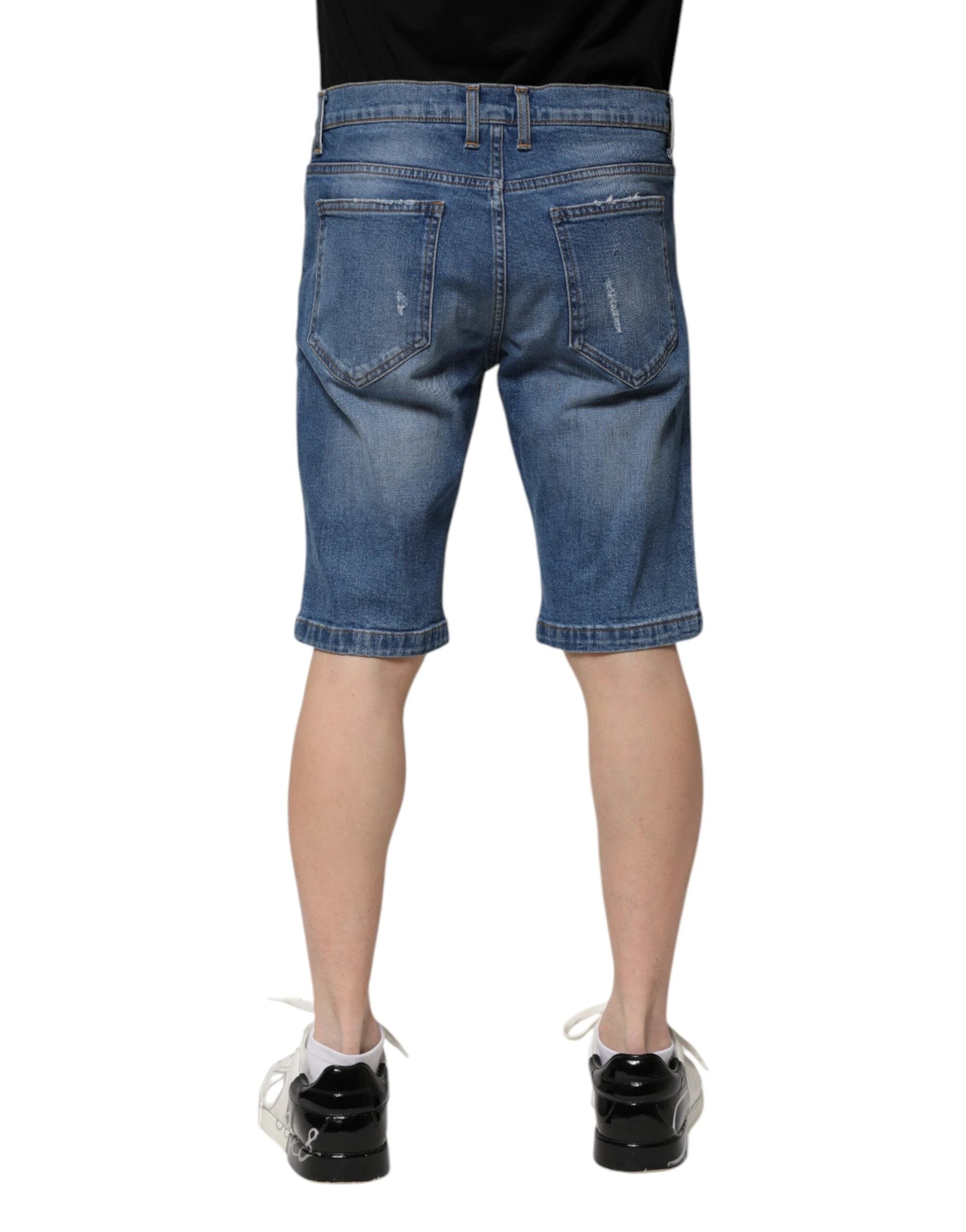 Dolce & Gabbana Blue Cotton Stretch Men Denim Bermuda Shorts by Dolce & Gabbana