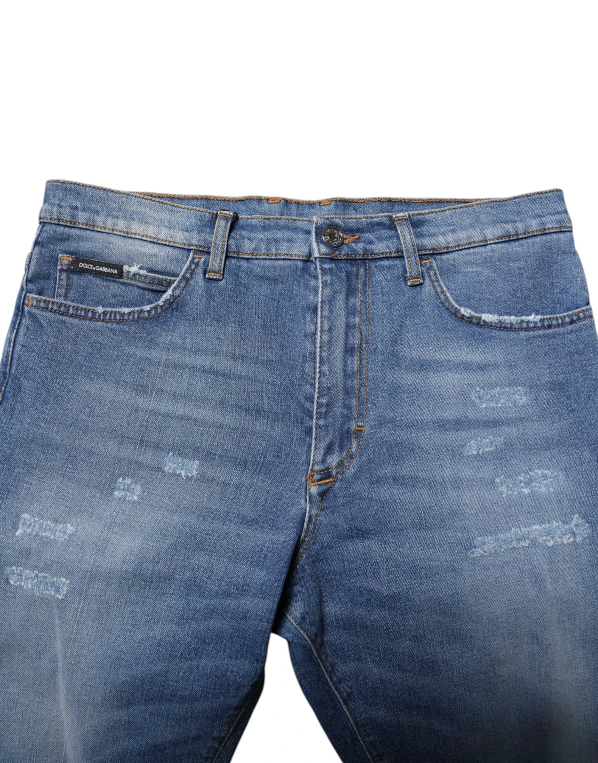 Dolce & Gabbana Blue Cotton Stretch Men Denim Bermuda Shorts by Dolce & Gabbana